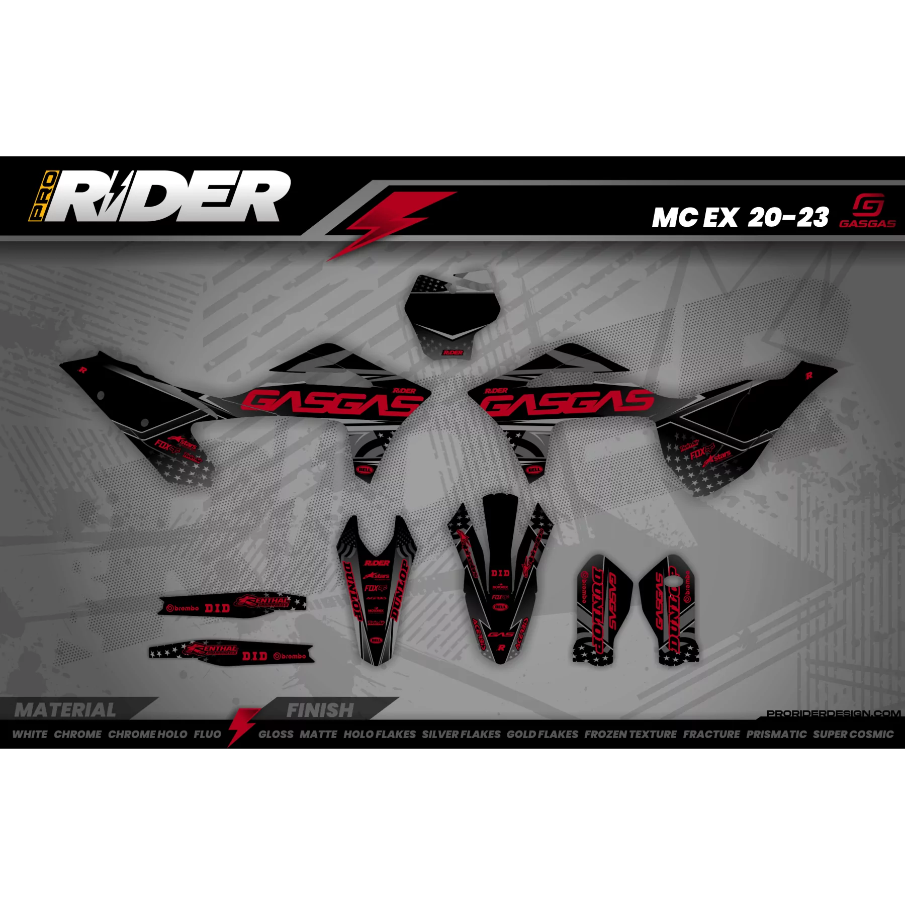 GRAFICHE MOTOCROSS GASGAS BLACK DRIVE  - GRAFICHE MOTO GASGAS