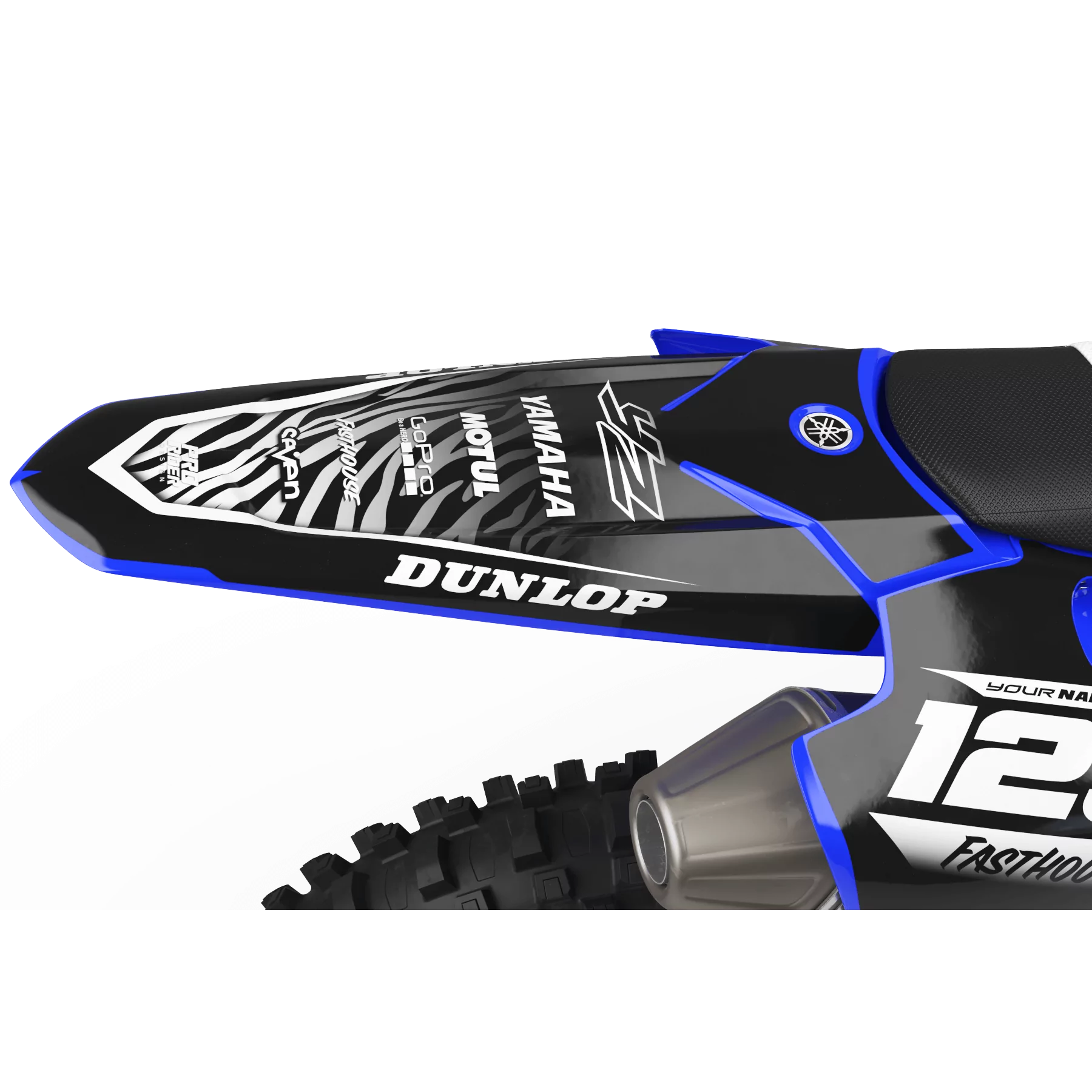 DEKOR Motorrad Dekor Motocross YAMAHA YZ YZF... MOTUL BLACK/WHITE