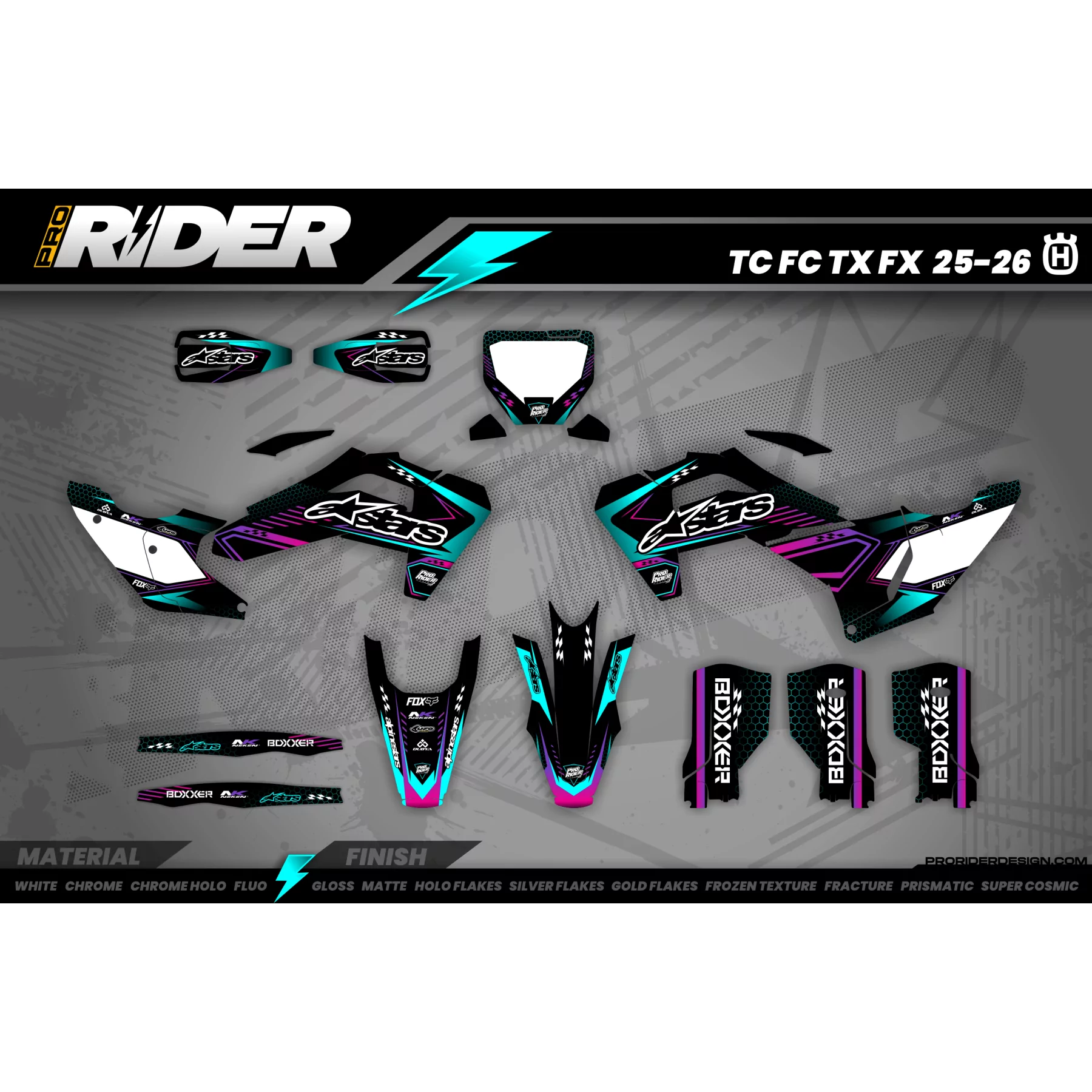 Motocross Graphics Kit - STRIPURL TEAL - ALL KTM GRAPHICS KIT MODELS