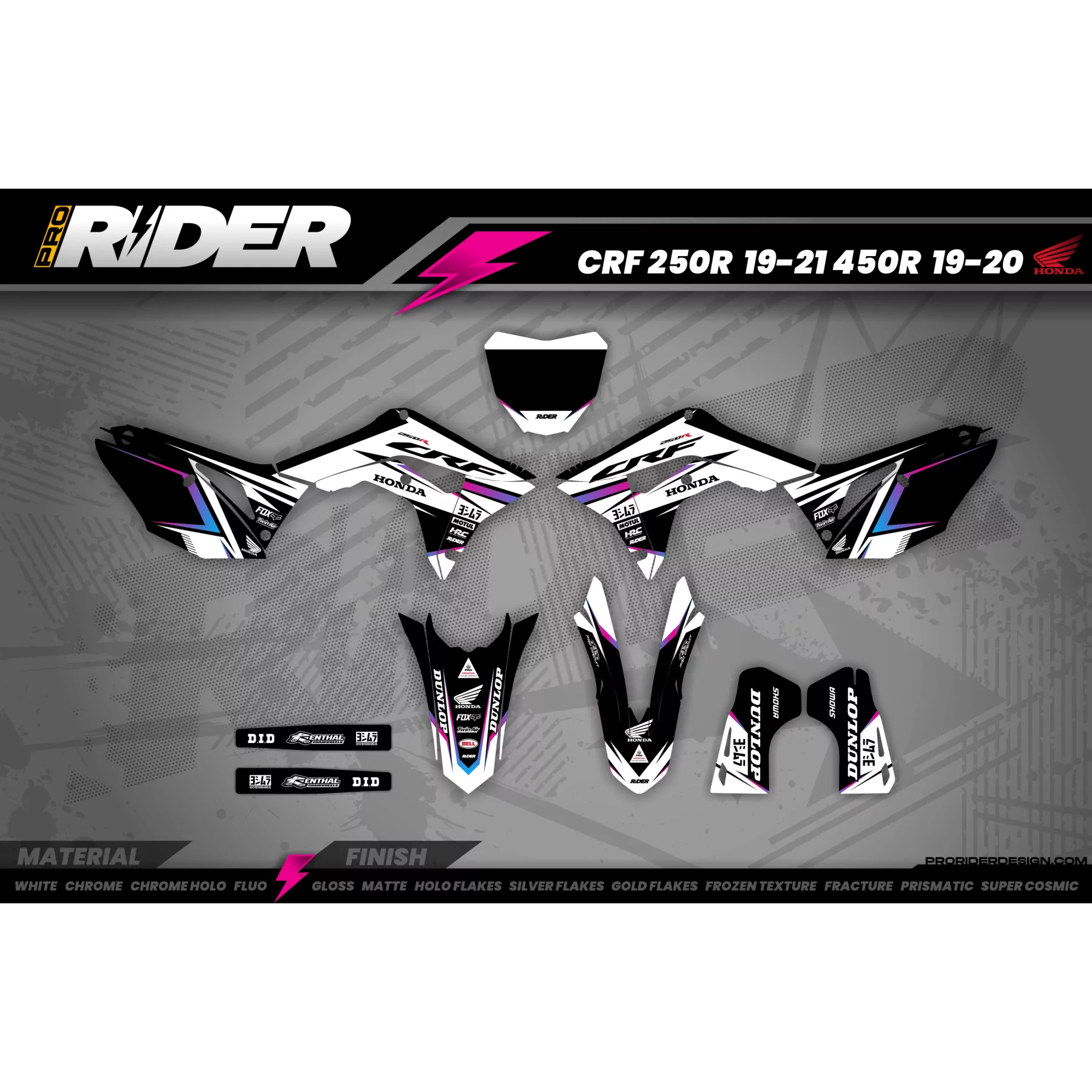 STICKERSET MOTOCROSS HONDA GRADIENT RIFT - STICKERSET MOTOR HONDA