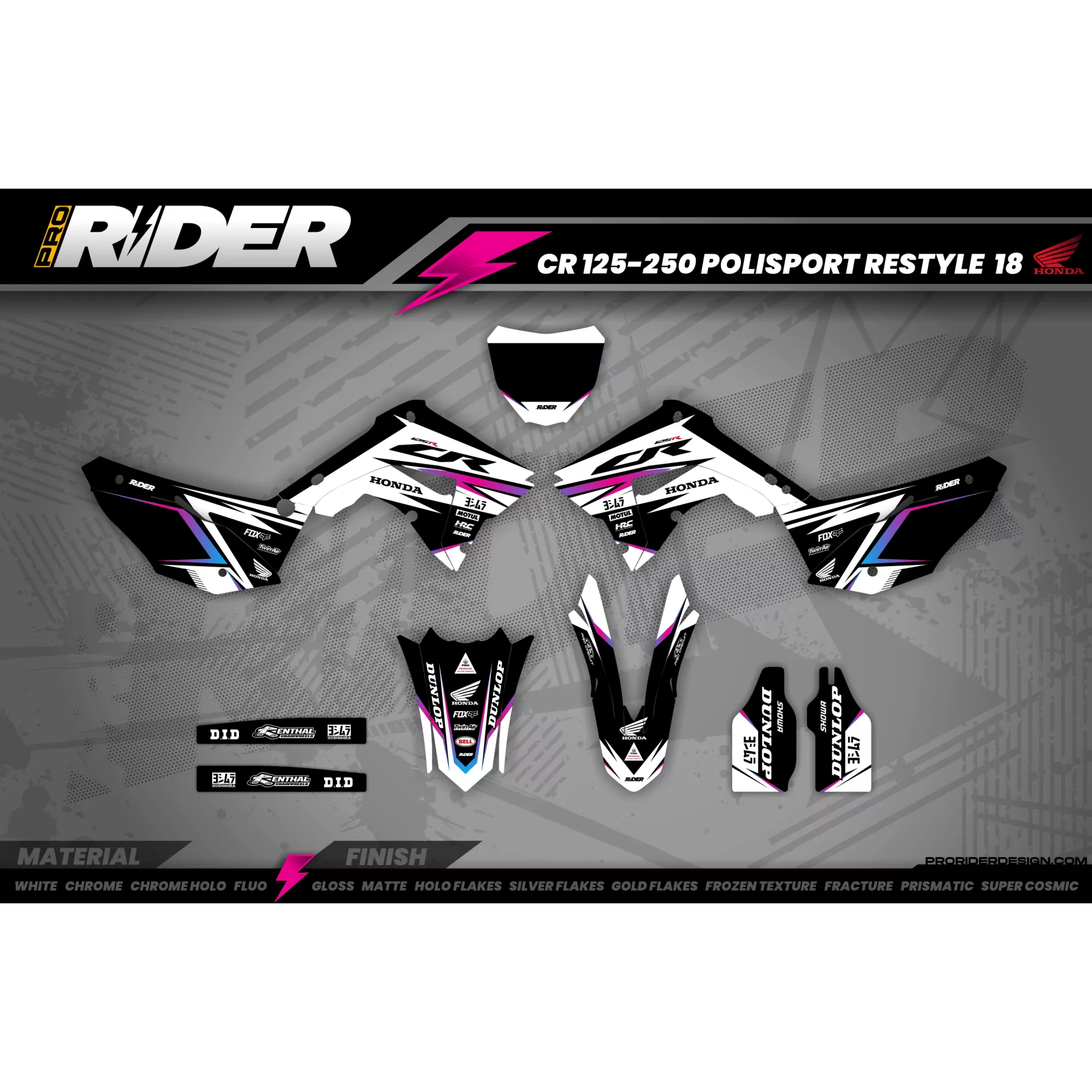 STICKERSET MOTOCROSS HONDA GRADIENT RIFT - STICKERSET MOTOR HONDA