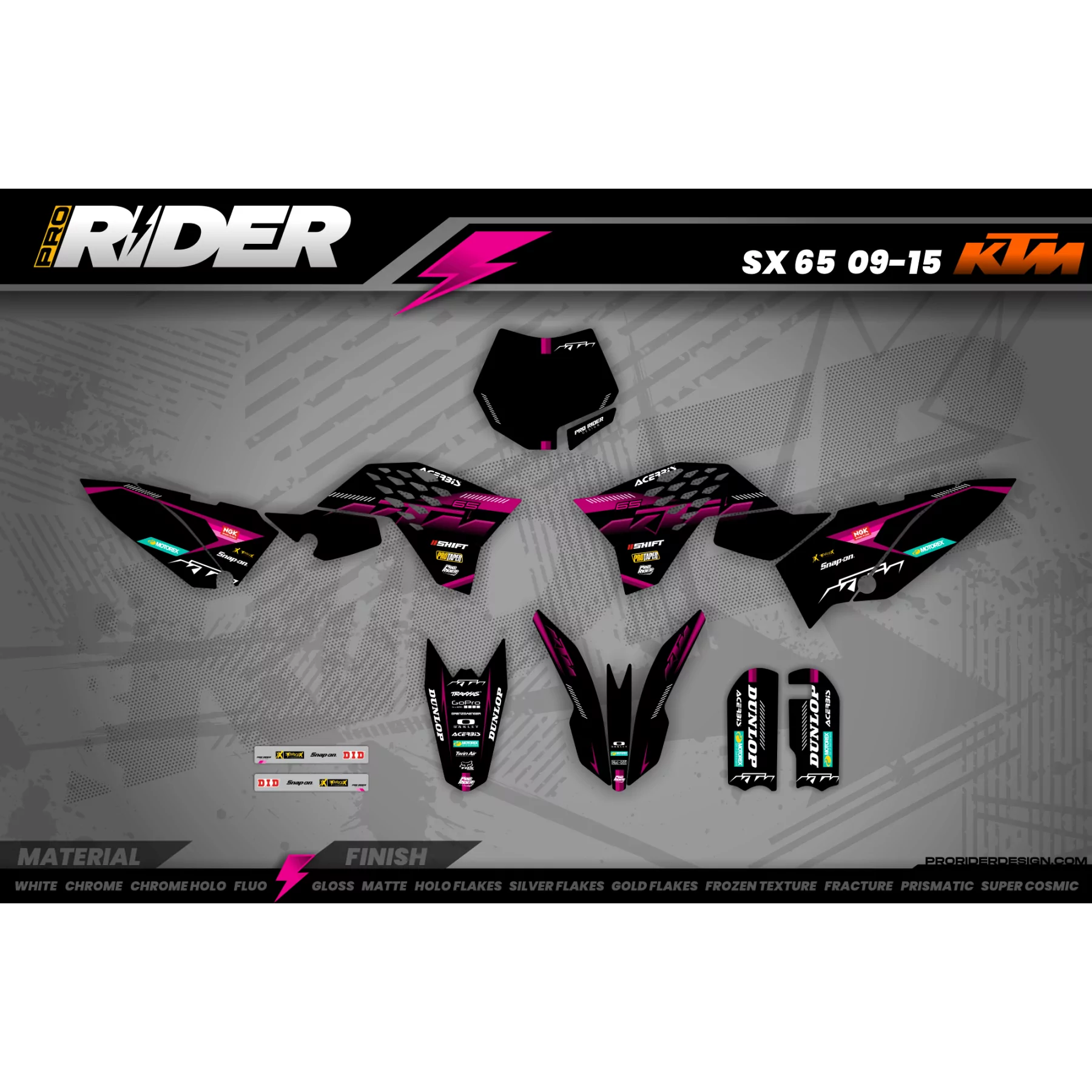 grafiche Motocross KTM SX SXF EXC | Shadow Edition | Black pink  - TUTTI I MODELLI grafiche KTM