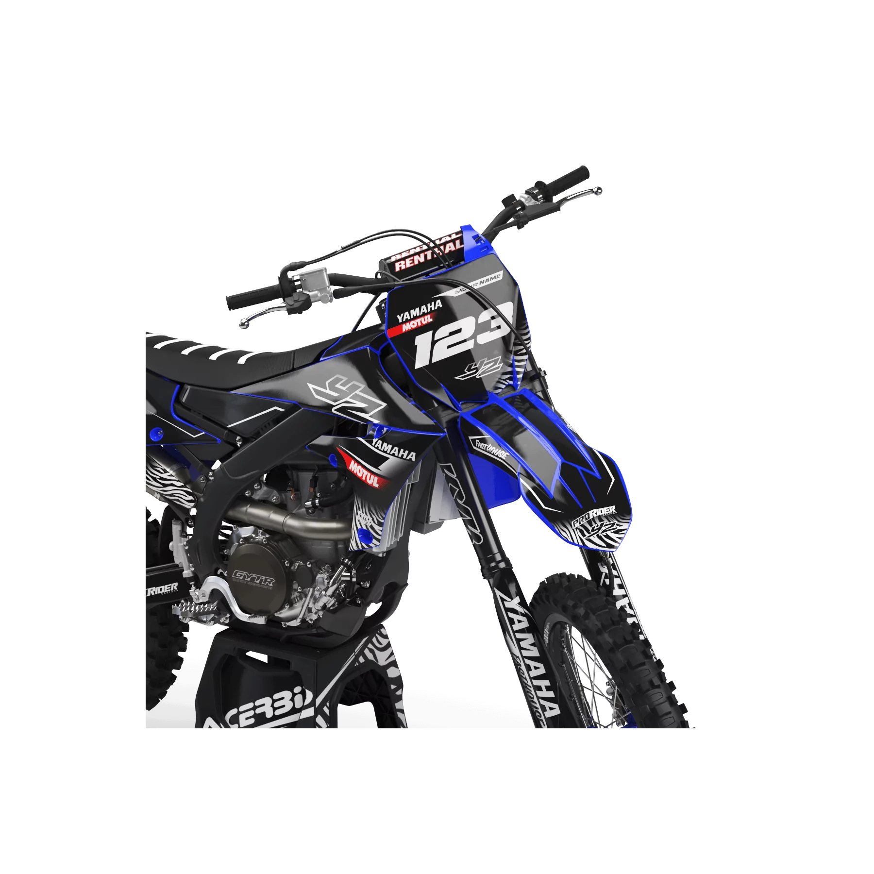 DEKOR Motorrad Dekor Motocross YAMAHA YZ YZF... MOTUL BLACK/WHITE