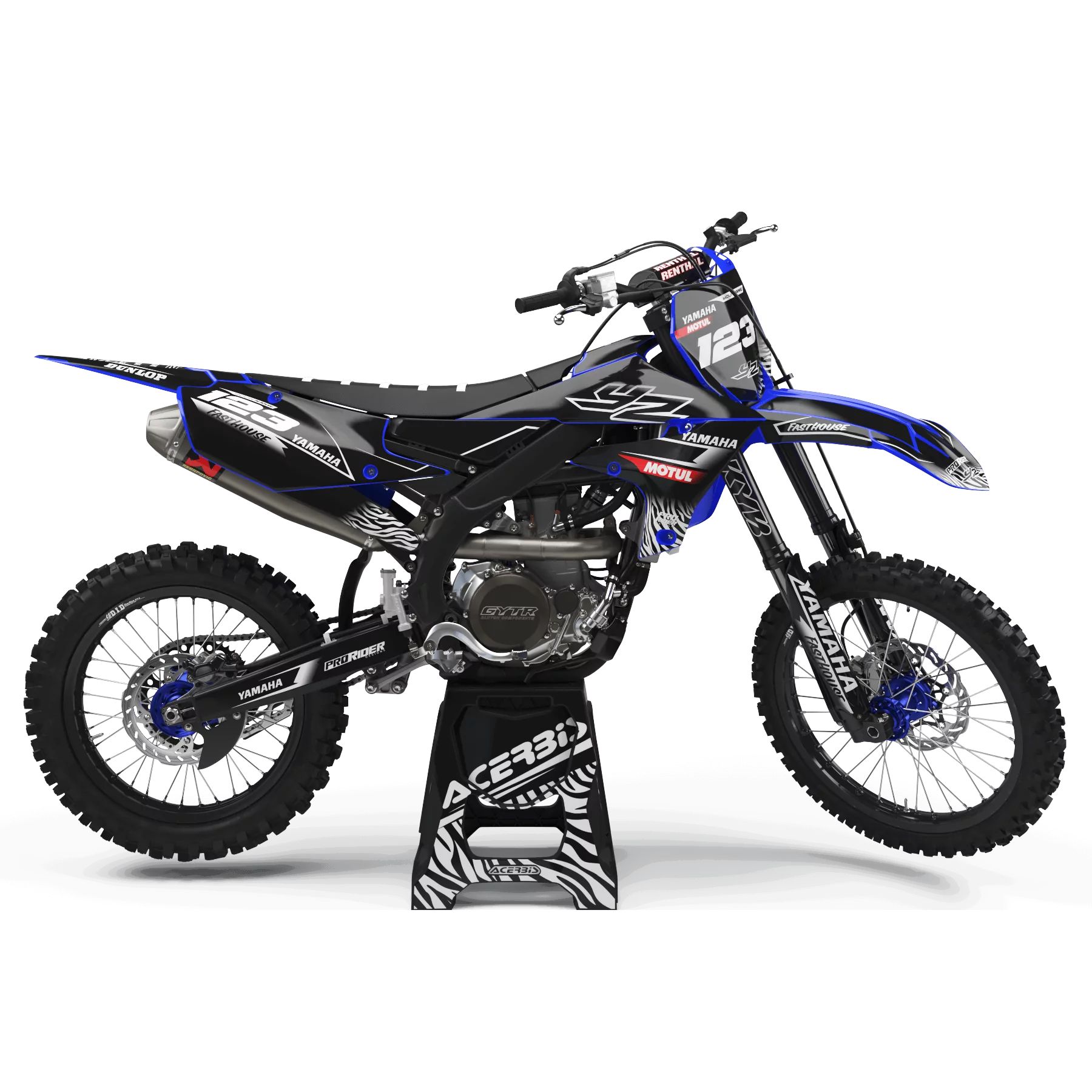 Graphics moto GRAPHICS Motocross YAMAHA YZ YZF... MOTUL BLACK/WHITE