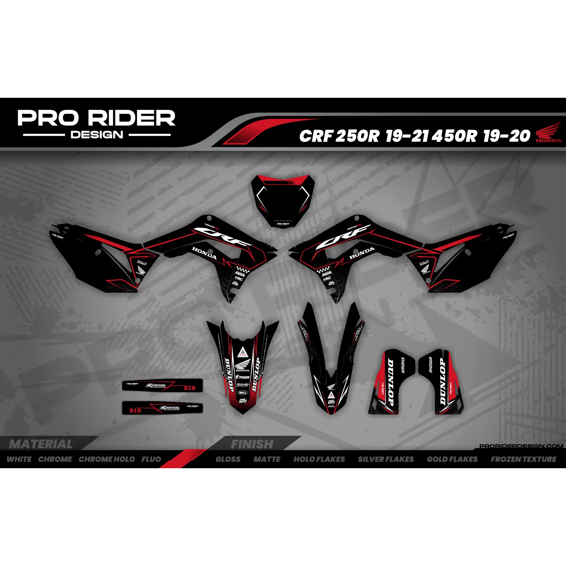 Kit adesivos Motocross HONDA SKYBOUND BLACK - KIT ADESIVOS MOTOCROSS ENDURO