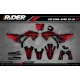 Kit adesivos Motocross HONDA RED BOLD EFFECT - KIT ADESIVOS MOTO HONDA