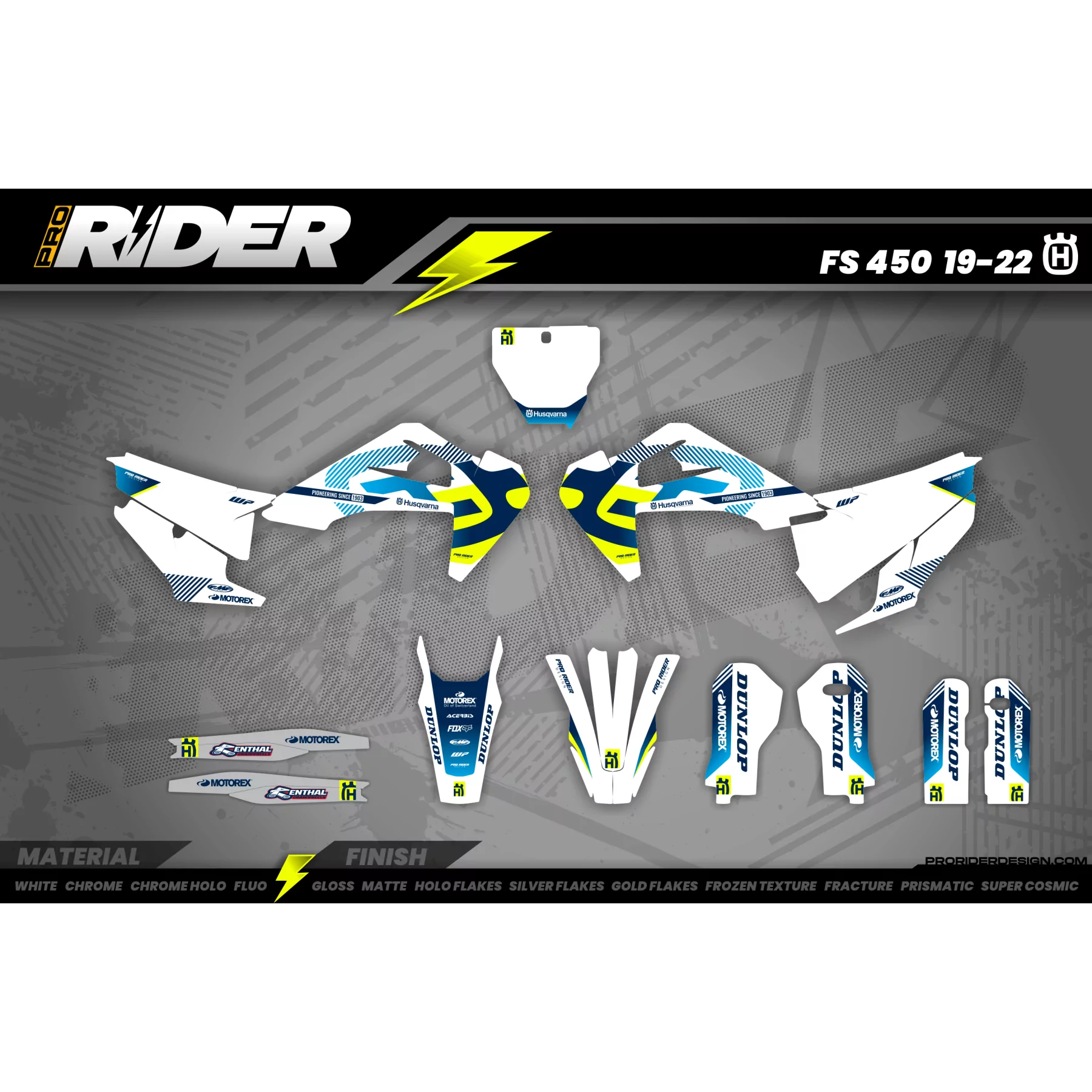Kit adesivos MOTOCROSS HUSQVARNA SILVERMINT FACTORY - KIT DÉCO MOTO HUSQVARNA