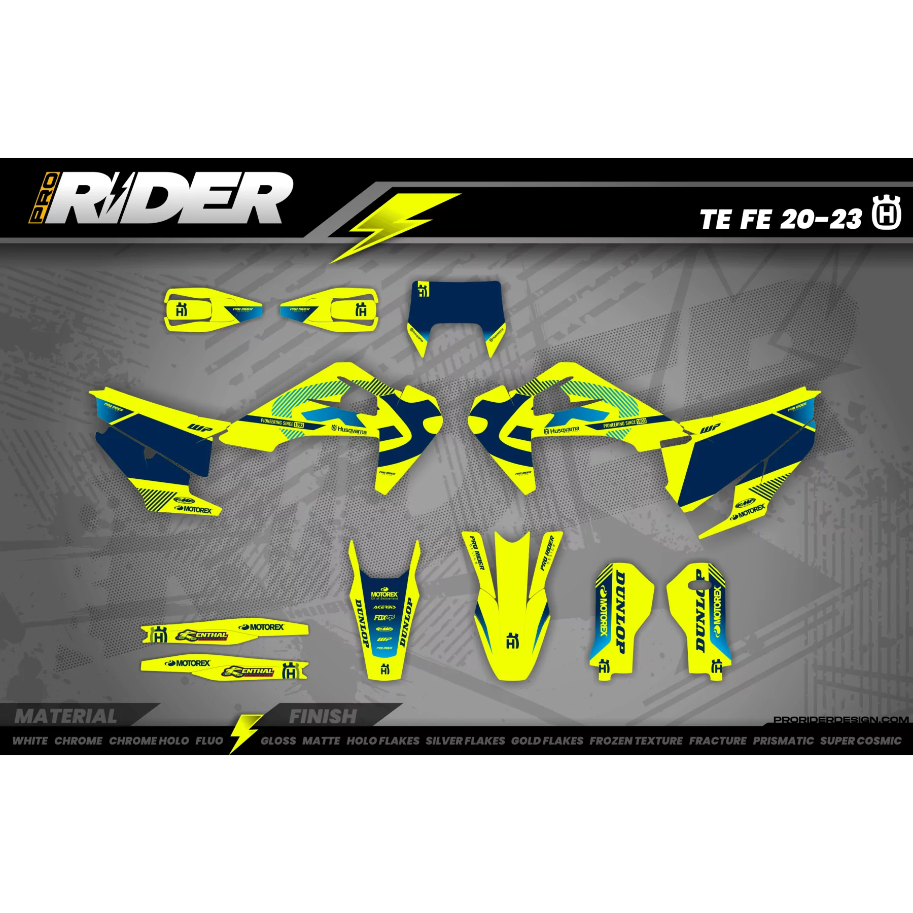 HUSQVARNA NEON FACTORY MOTOCROSS KIT DECO  - KIT DÉCO MOTO HUSQVARNA