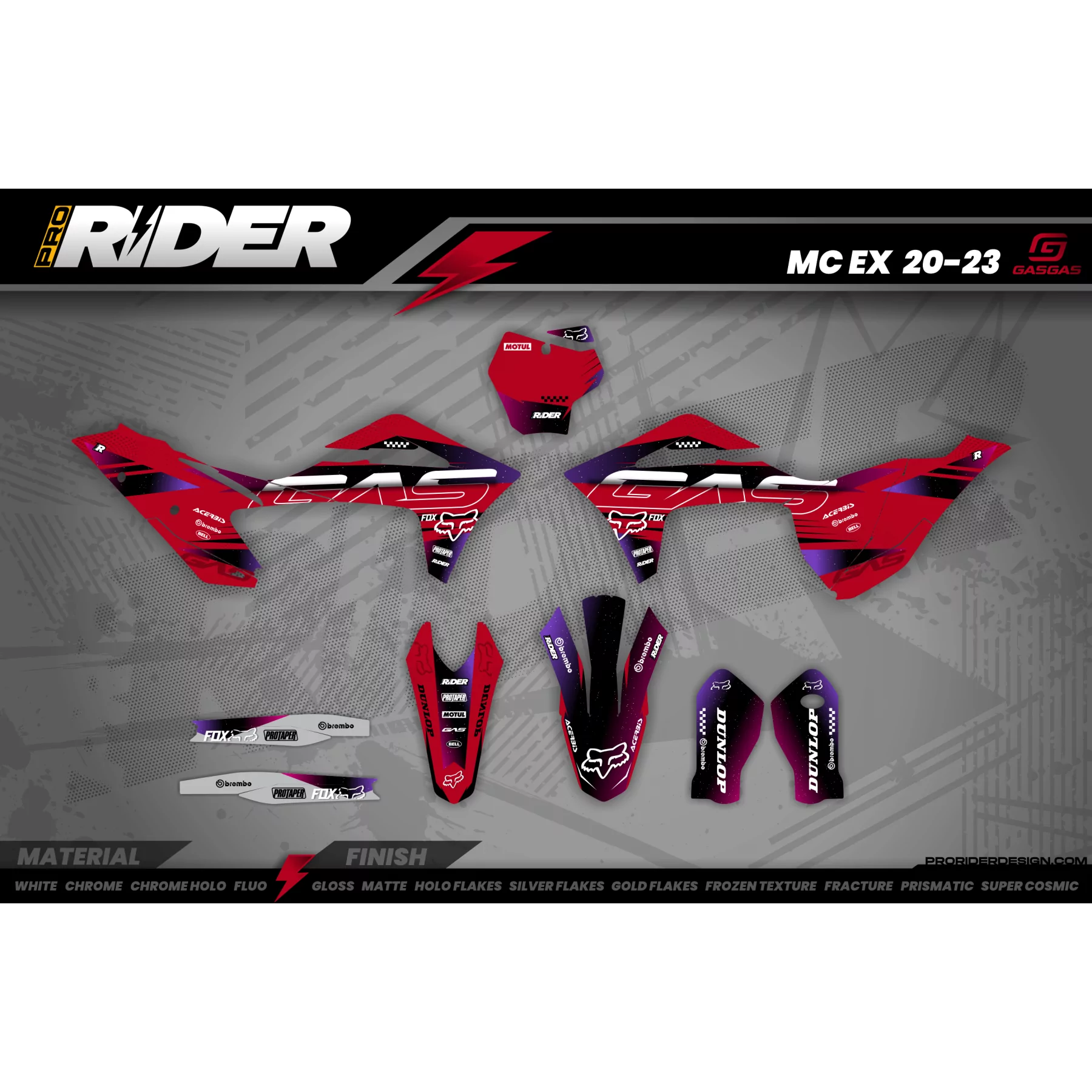 Dekor Motocross gasgas FOX BLUE - Dekor MOTOCROSS / ENDURO GAS GAS