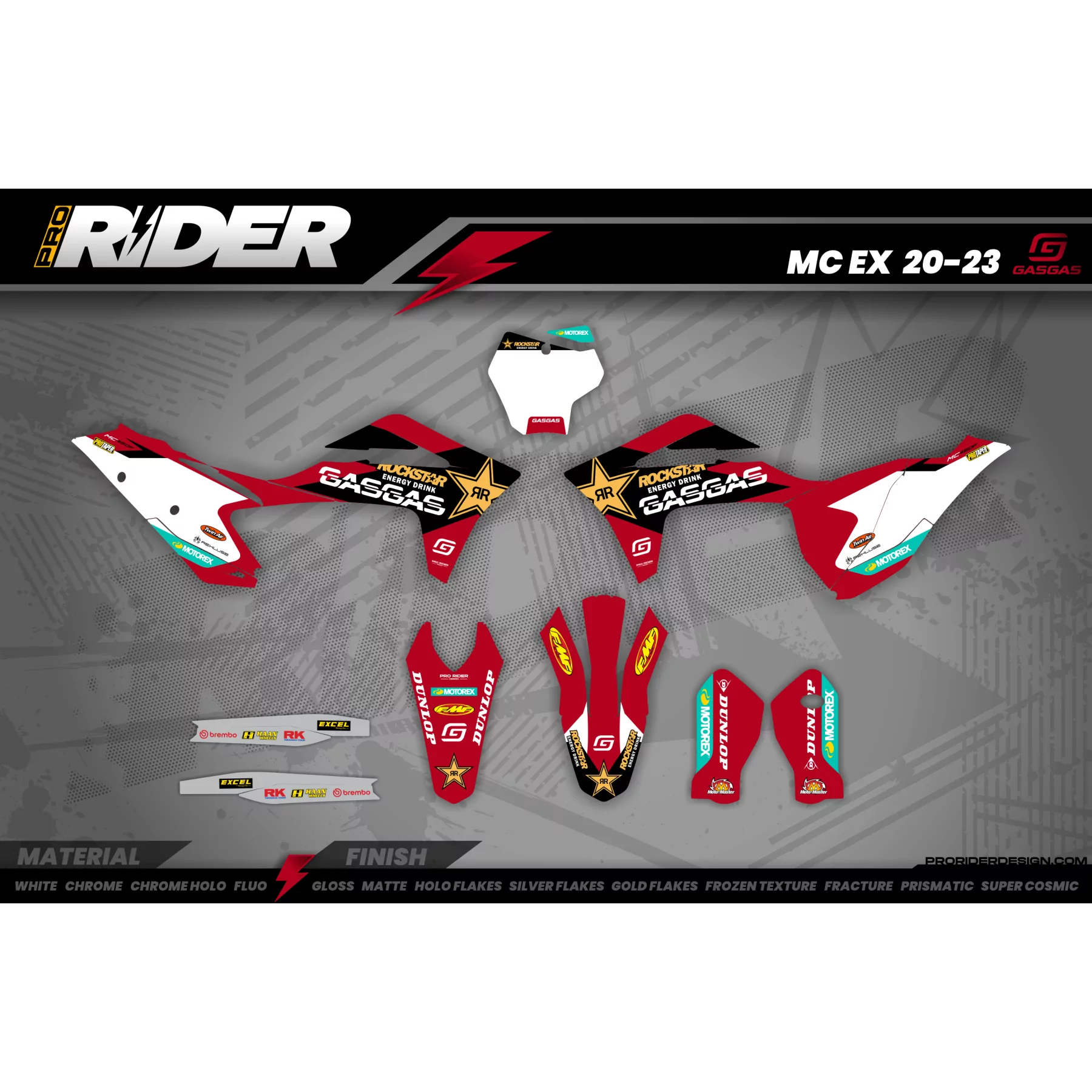 Dekor Motocross GASGAS ROCKSTAR JUSTIN BARCIA - Dekor MOTOCROSS / ENDURO GAS GAS