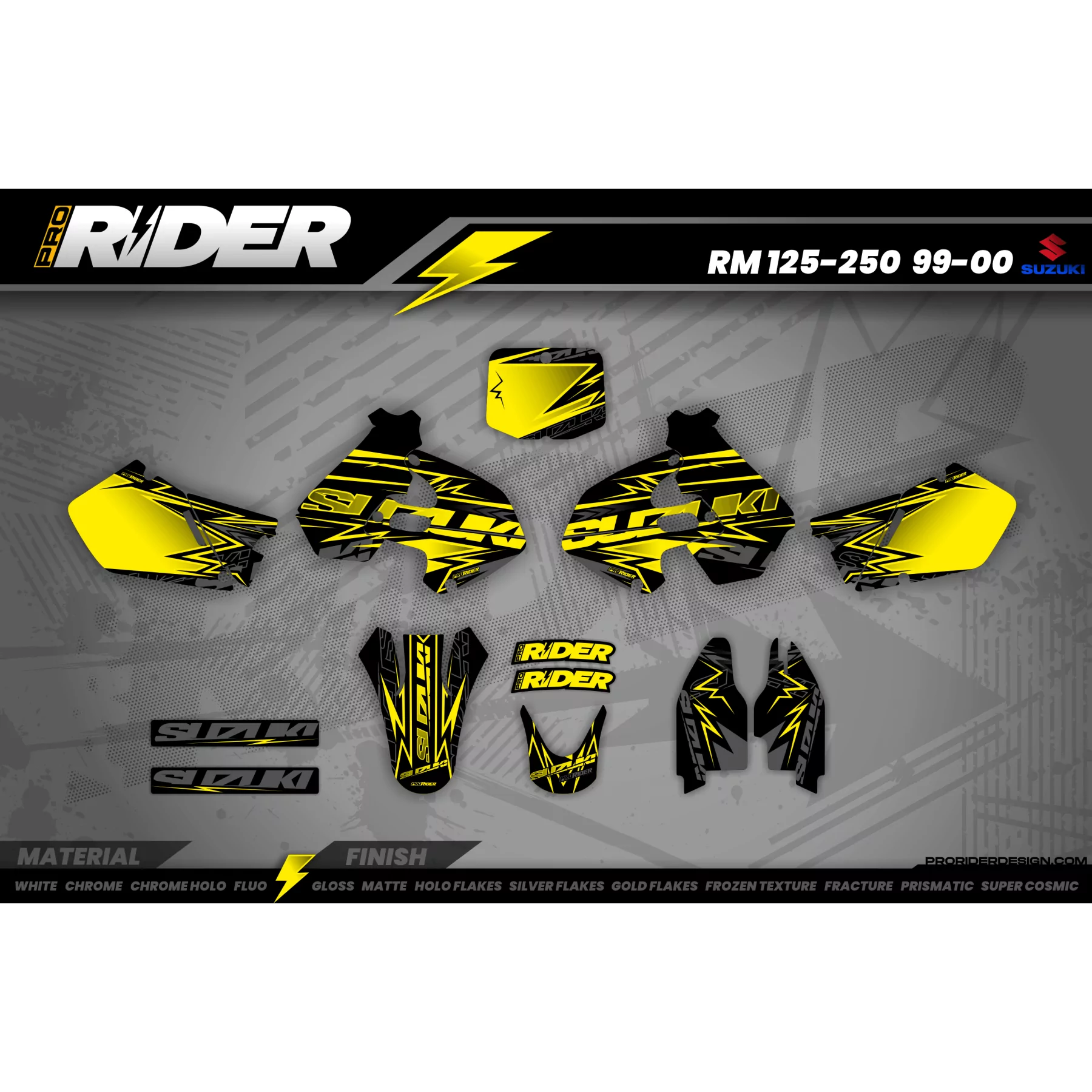 Kit adhesivos SUZUKI | YELLOW BOLD EFFECT  - KIT ADHESIVOS MOTOCROSS / ENDURO SUZUKI