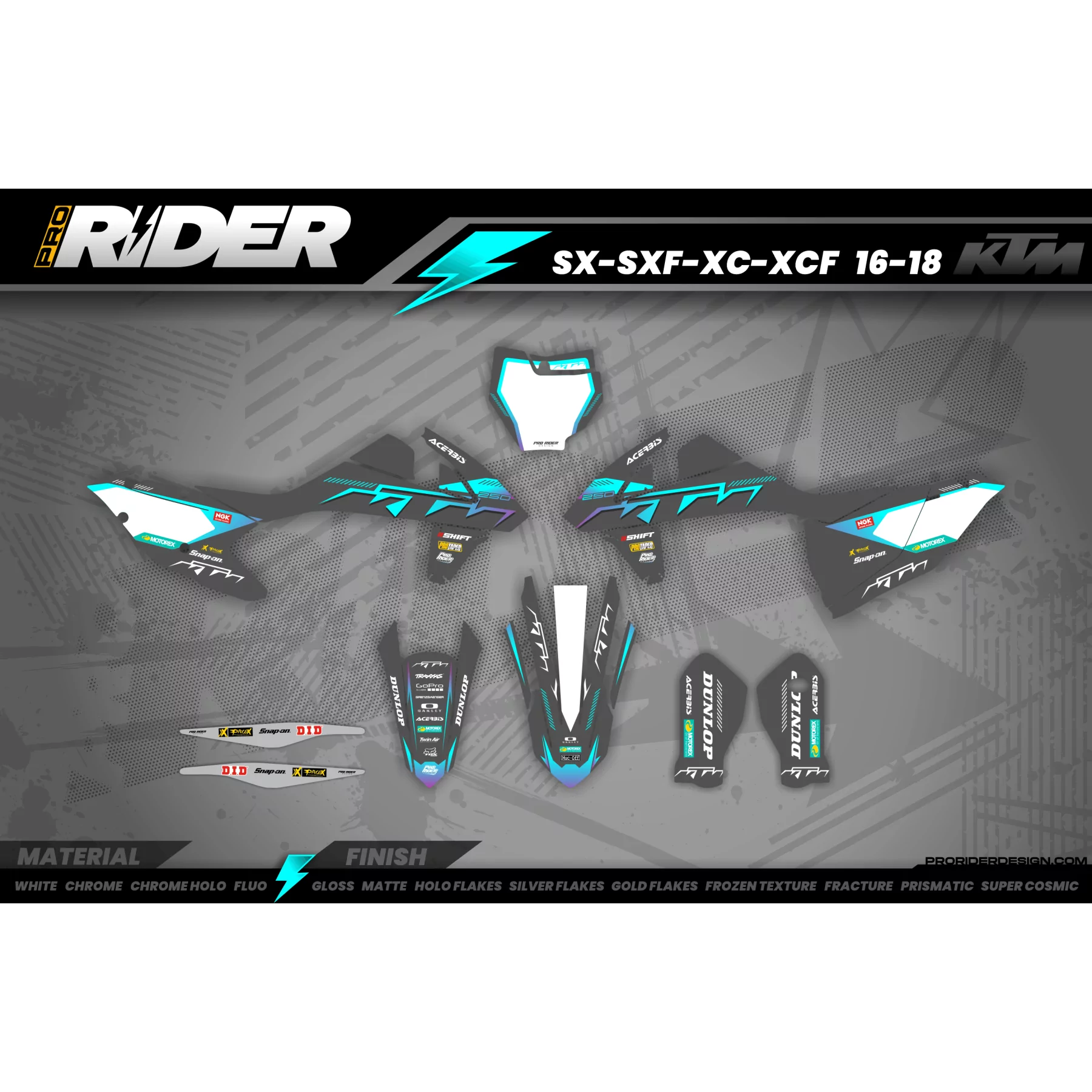 grafiche Motocross KTM SX SXF EXC | Shadow Edition | Grey teal  - TUTTI I MODELLI grafiche KTM