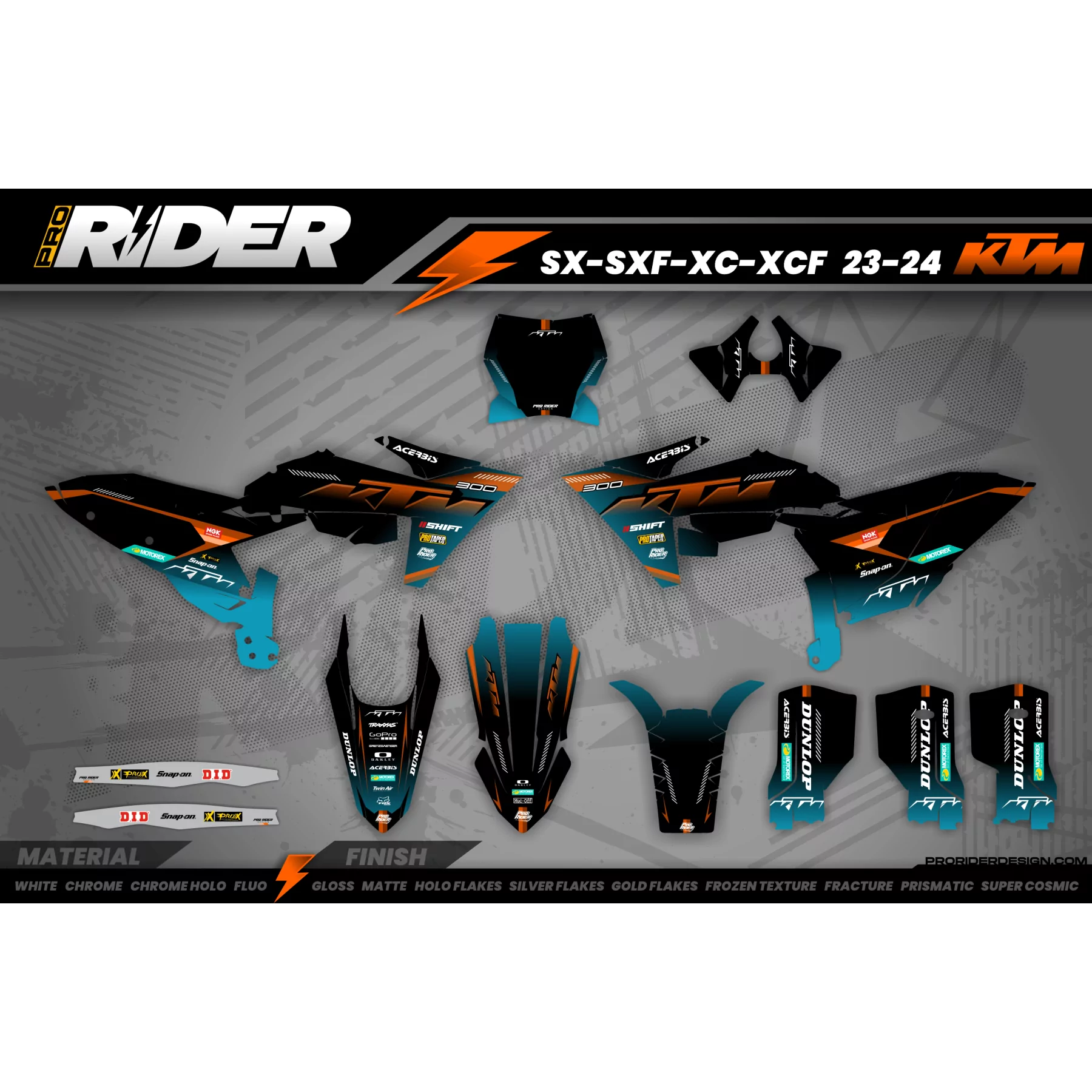 Grafiche Motocross KTM SX SXF EXC | Shadow Edition | Black orange dark teal  - TUTTI I MODELLI grafiche KTM