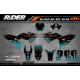 Kit adesivos Motocross KTM SX SXF EXC | Shadow Edition | Black orange dark teal - TODOS OS MODELOS KITS ADESIVOS KTM