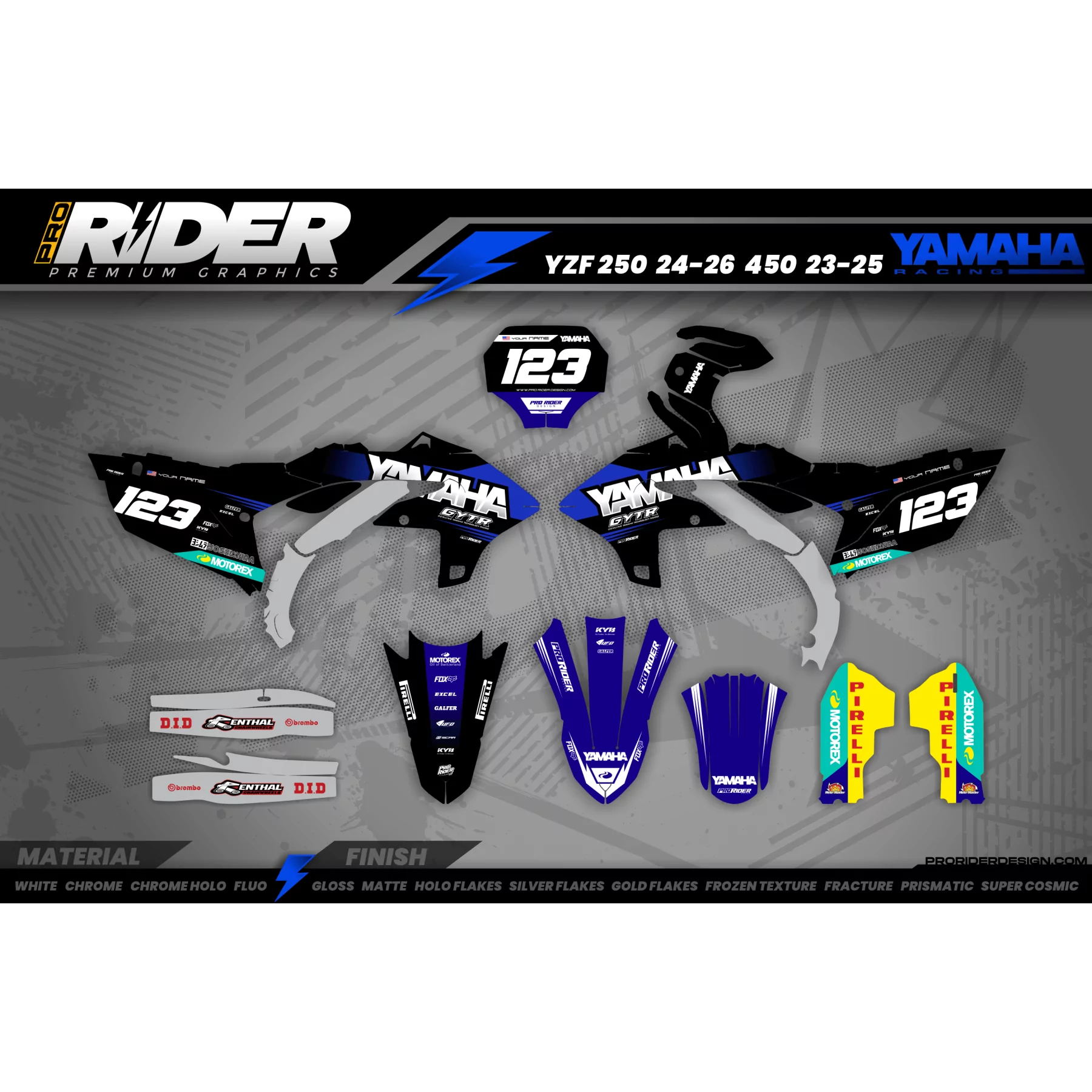 Kit adesivos Motocross YZ YZF TTR YAMAHA GYTR - KIT ADESIVOS MOTOCROSS / ENDURO YAMAHA