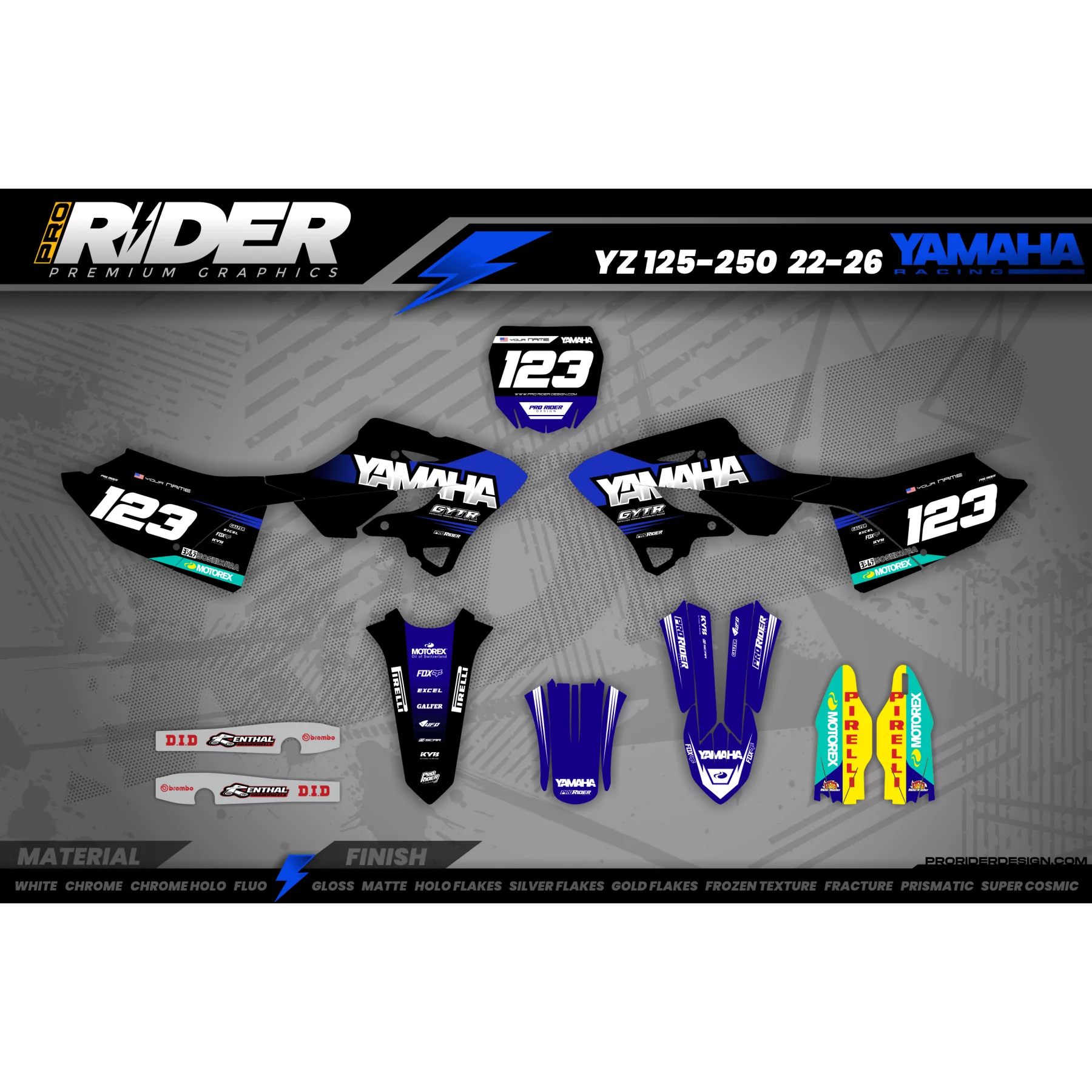 Kit adesivos Motocross YZ YZF TTR YAMAHA GYTR - KIT ADESIVOS MOTOCROSS / ENDURO YAMAHA
