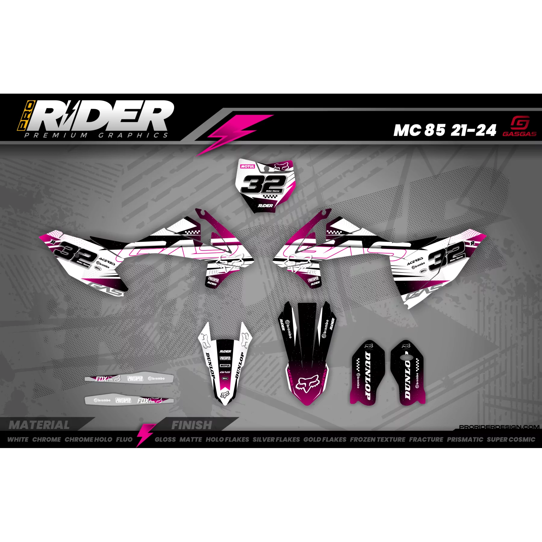 Kit adhesivos motocross gasgas FOX ICE  - Kit adhesivos MOTOCROSS / ENDURO GAS GAS