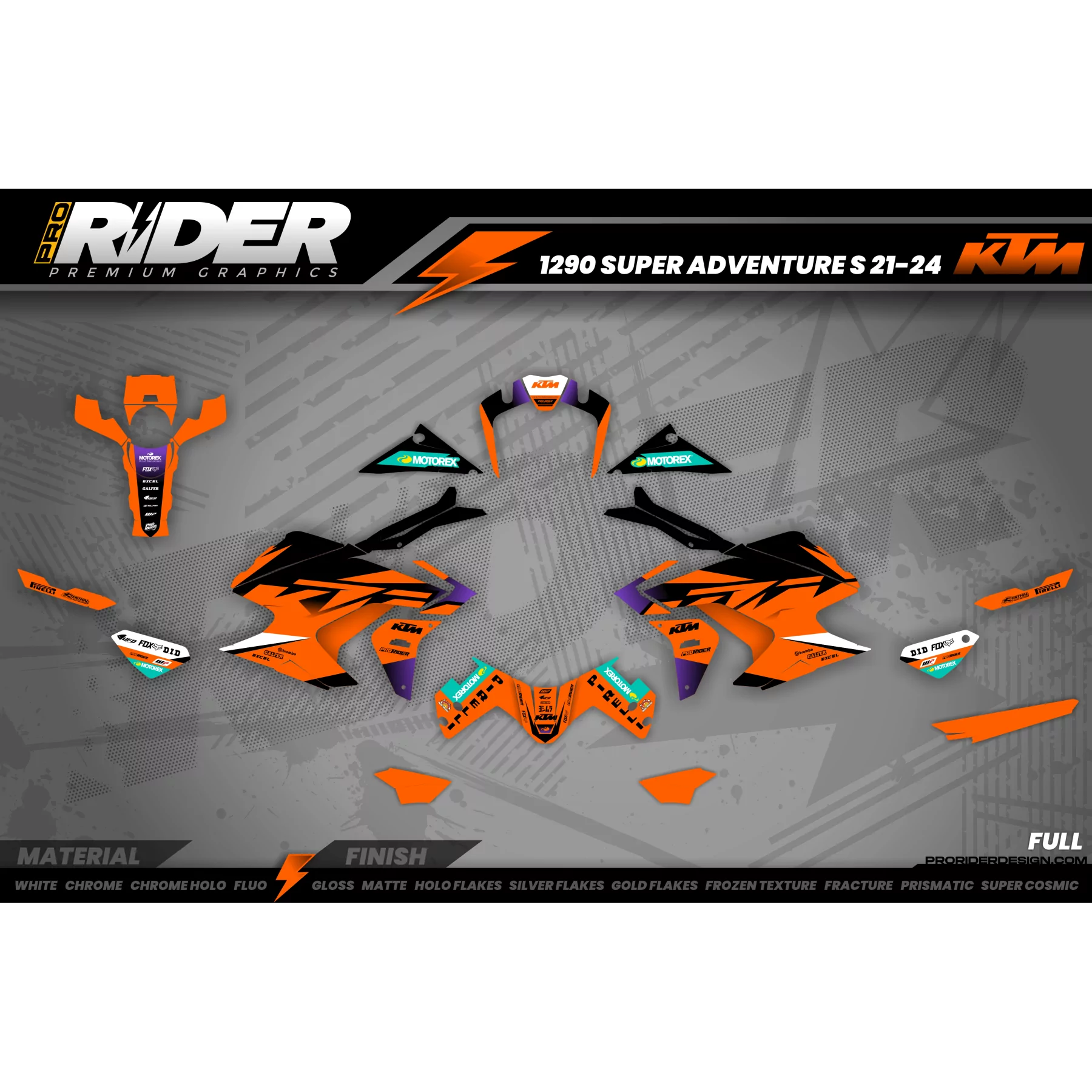 Dekor Motorrad KTM 1090 / 1190 Adventure & 1290 / 1390 Super Adventure | Davom - Dekor KTM SUPER ADVENTURE