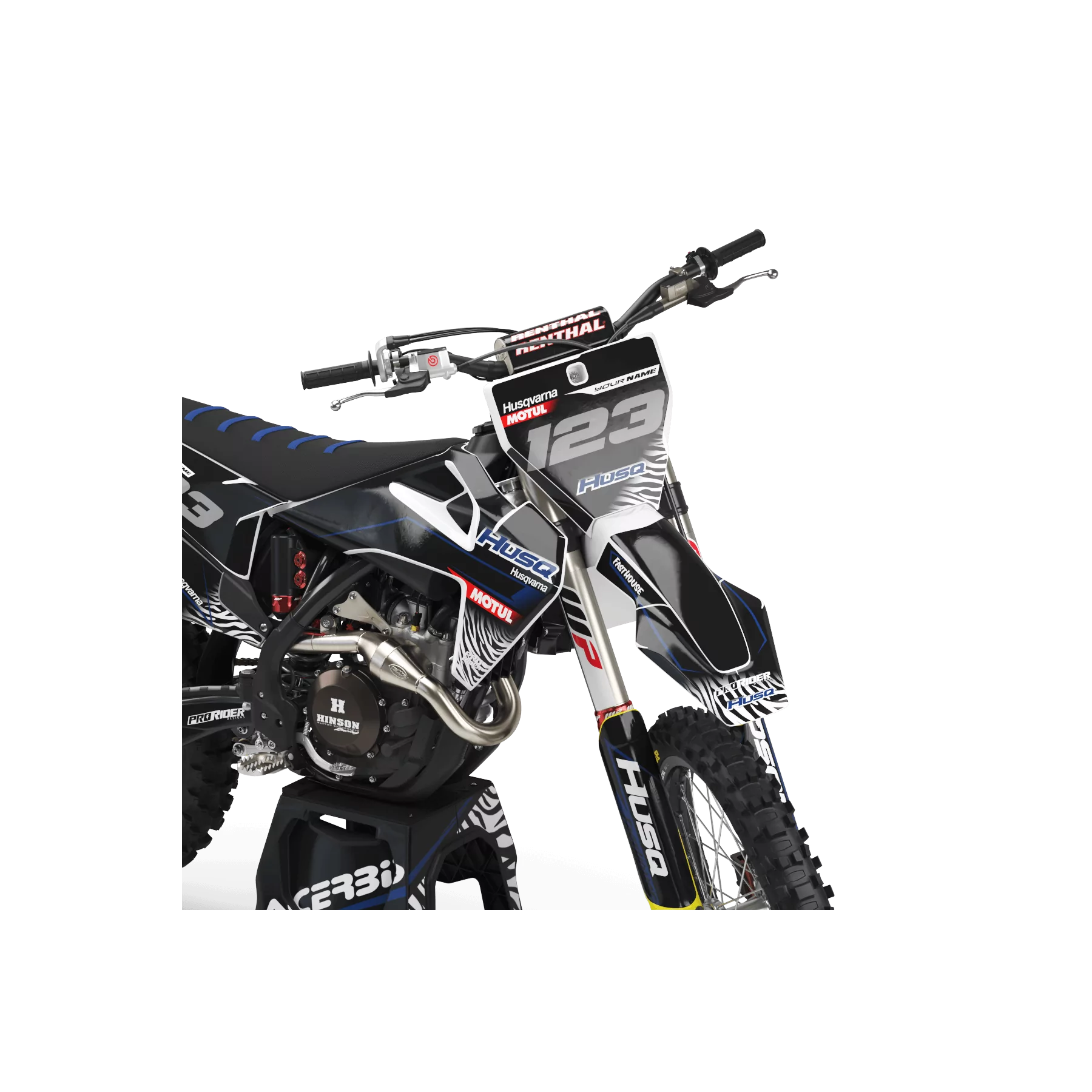 Kit déco moto KIT DECO Motocross HUSQVARNA MOTUL BLACK BLUE