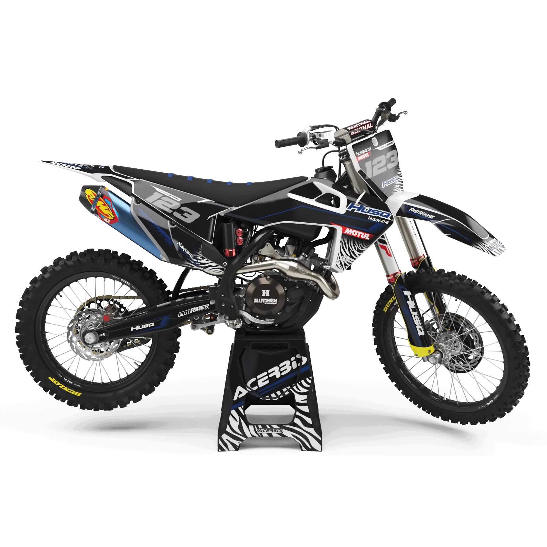 Kit déco moto KIT DECO Motocross HUSQVARNA MOTUL BLACK BLUE