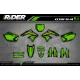 Dekor Motocross KAWASAKI CARTOON MANGA BRUSH BLACK/GREEN - MOTOCROSS DEKOR KAWASAKI