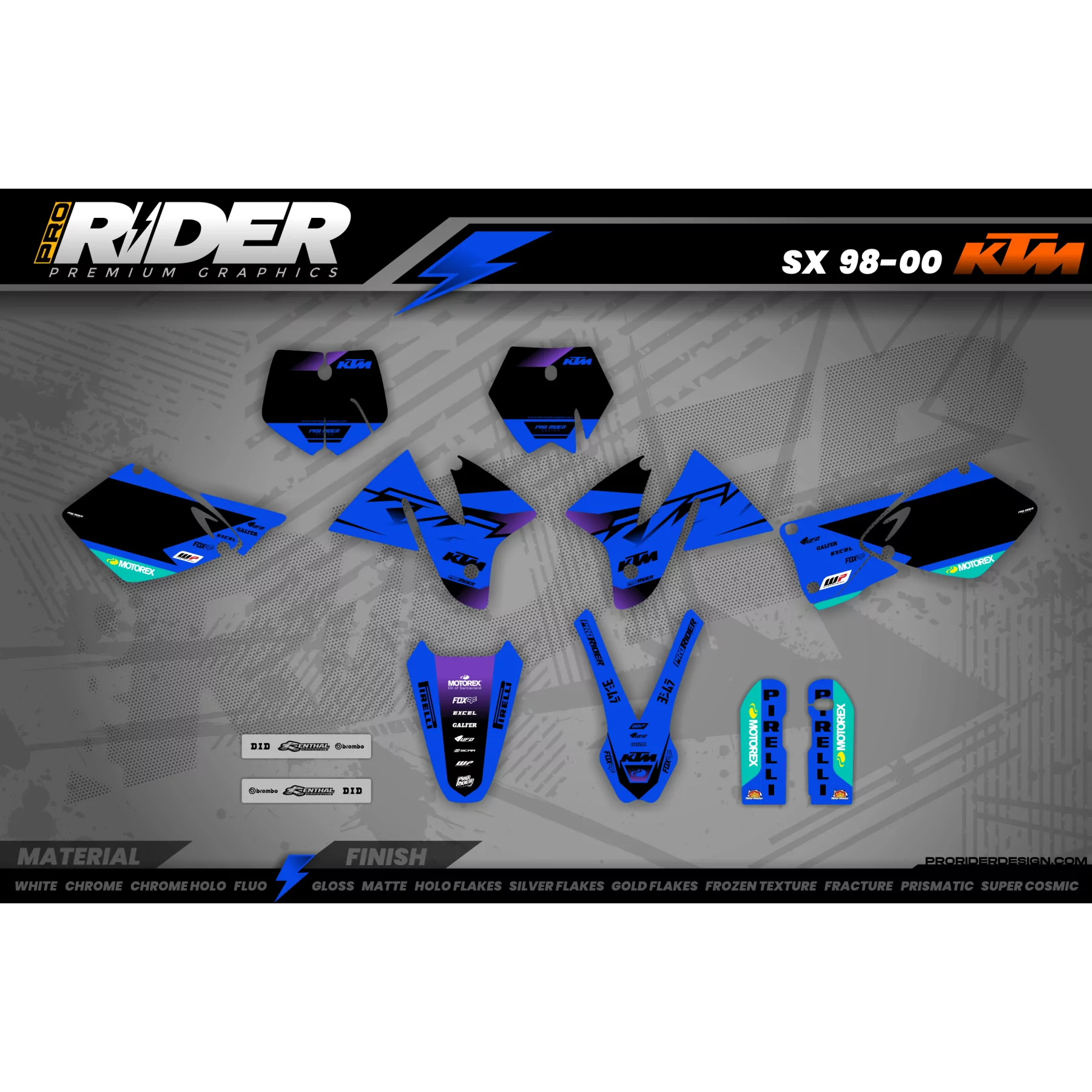 Kit adesivos Motocross KTM SX SXF EXC - BLUE VECTOR - TODOS OS MODELOS KITS ADESIVOS KTM