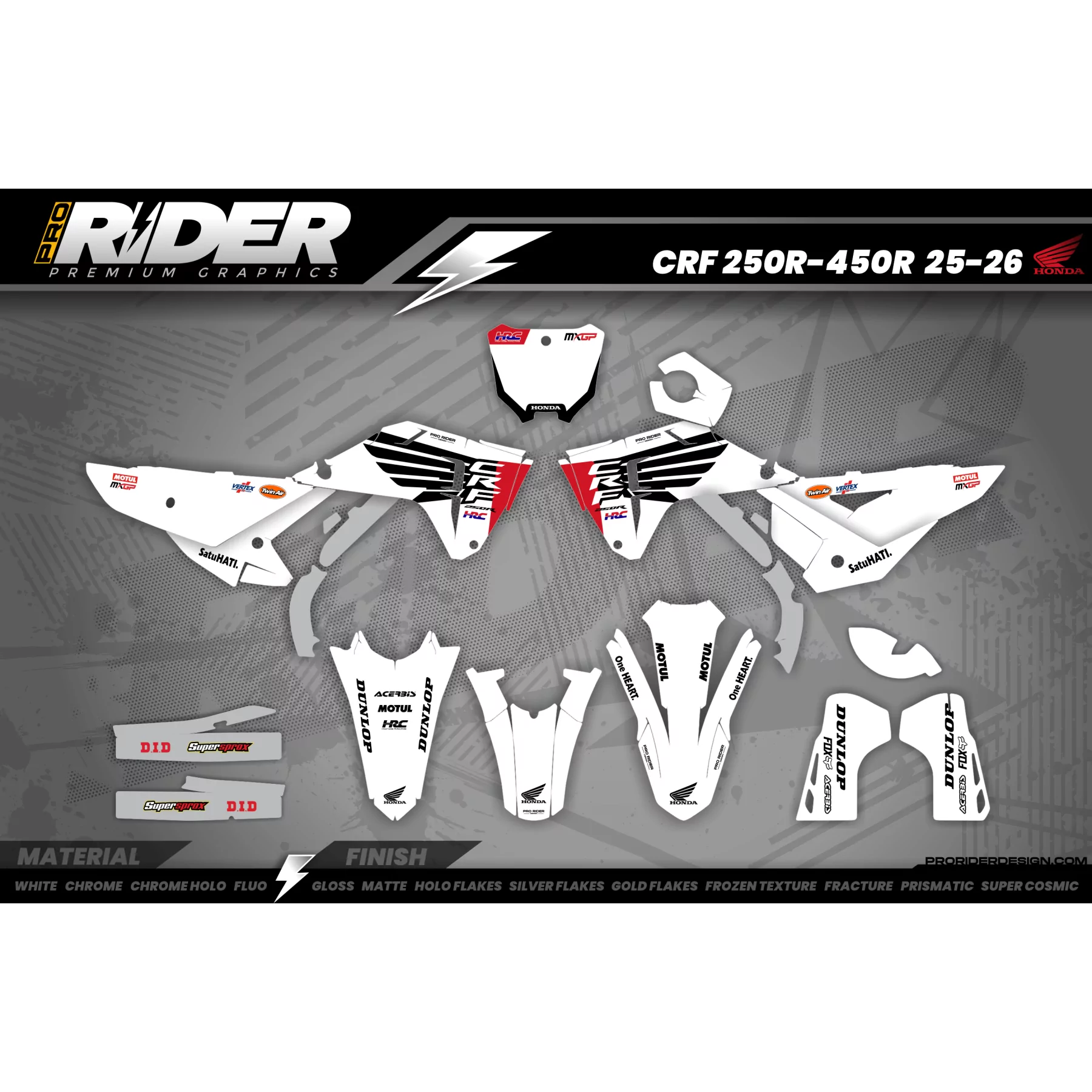 STICKERSET Motocross HONDA HRC SMX Team PROGRESSIVE | Lacapelle-marival