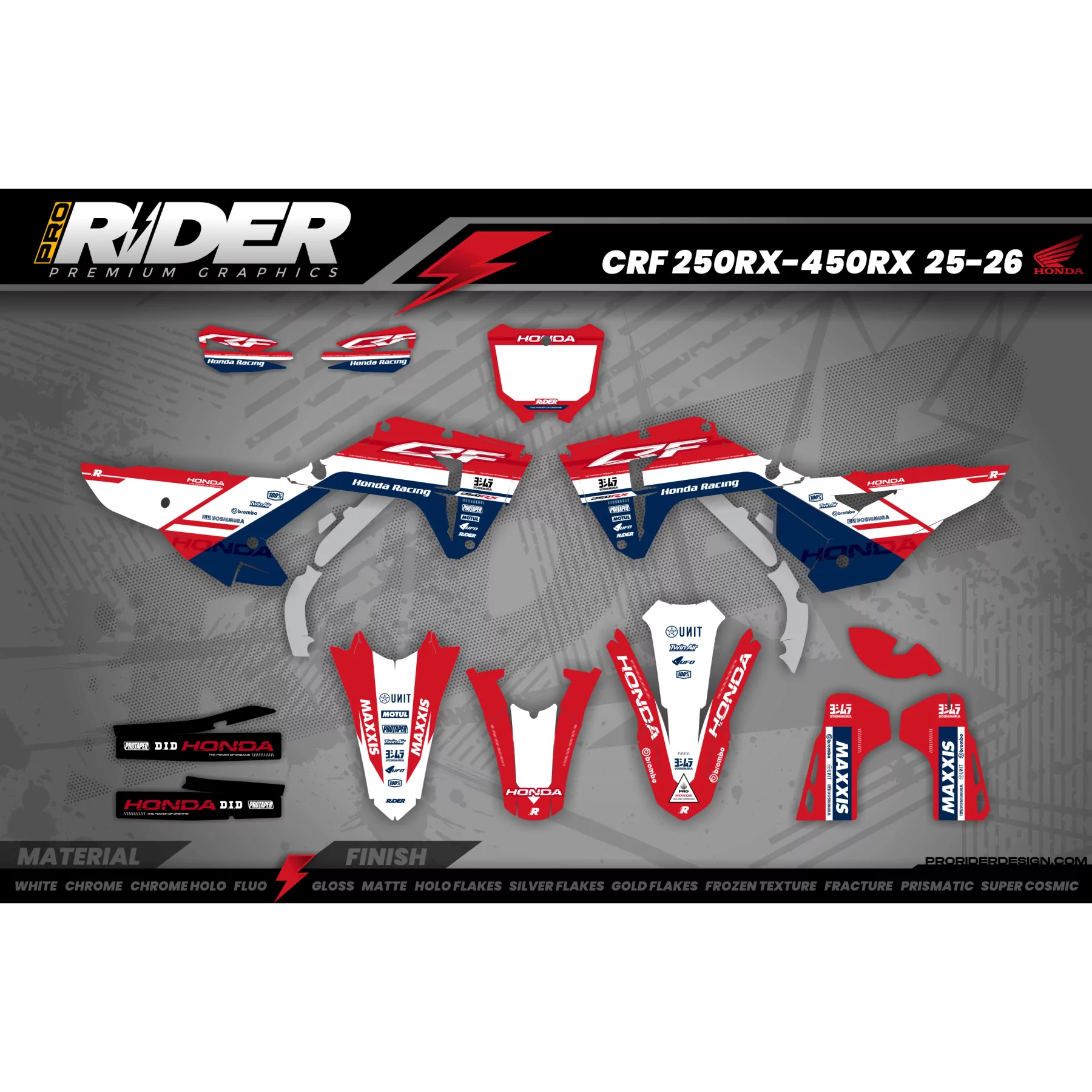 STICKERSET MOTOCROSS HONDA CRASH - STICKERSET MOTOR HONDA