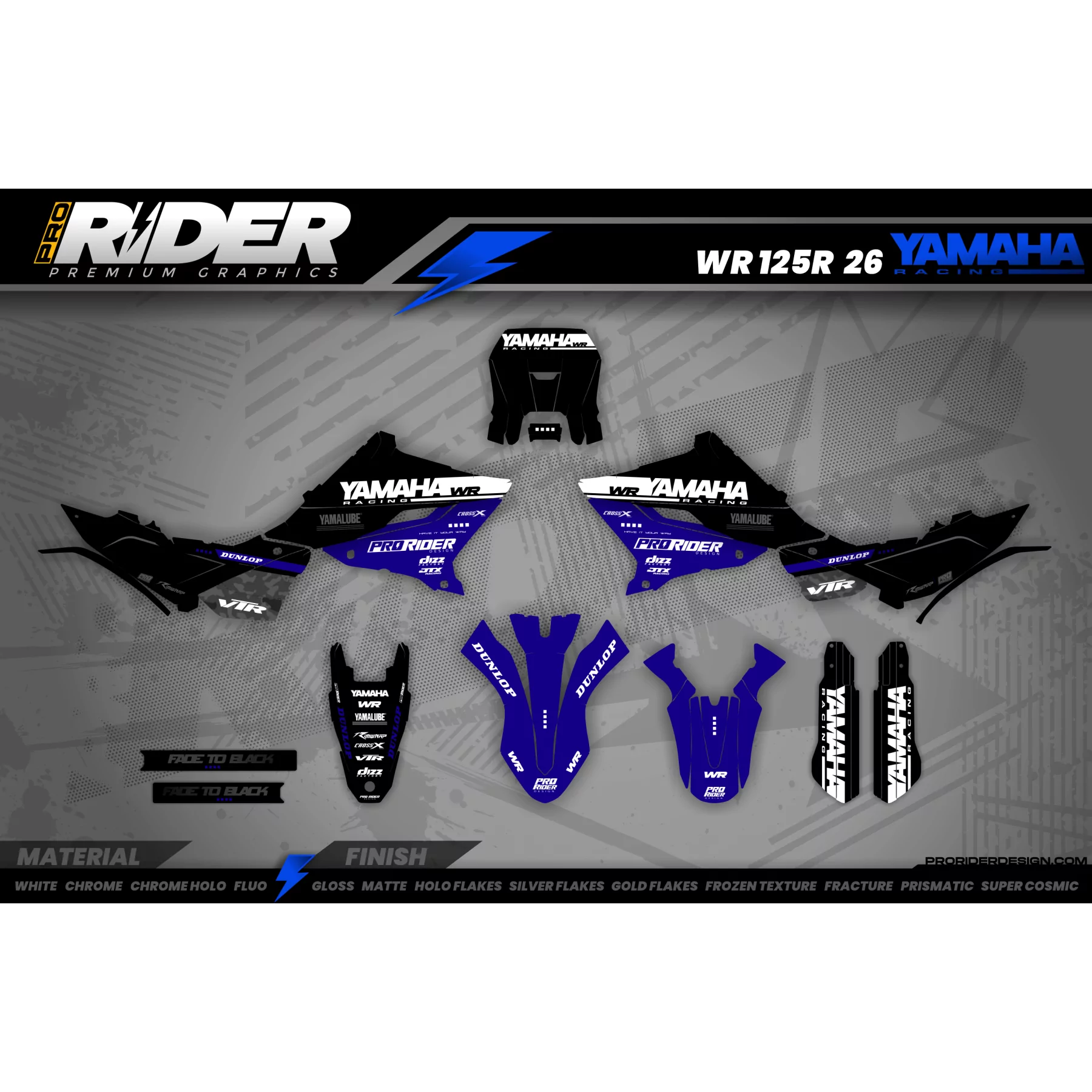 Dekor Motocross PERSO YAMAHA RACING MATE 3D - DEKOR MOTOCROSS / ENDURO YAMAHA
