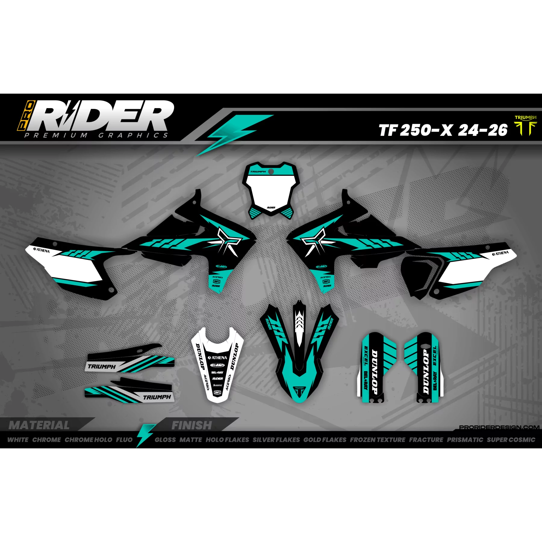 KIT ADESIVOS MOTOCROSS TRIUMPH VECTOR - Kit adesivos MOTOCROSS TRIUMPH