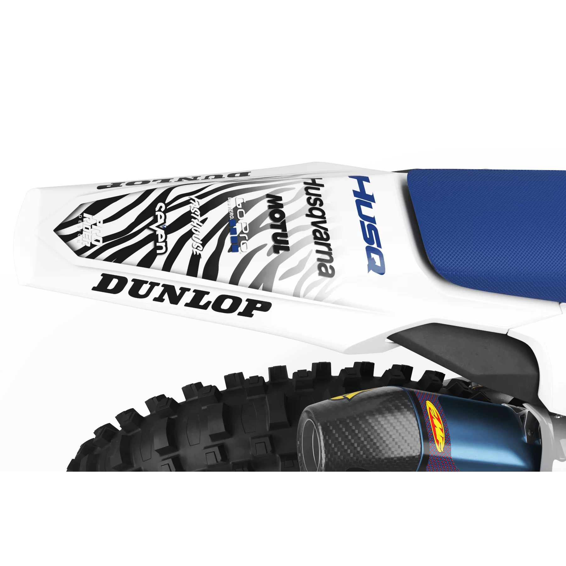 Kit adesivos moto KIT ADESIVOS Motocross HUSQVARNA MOTUL WHITE BLUE