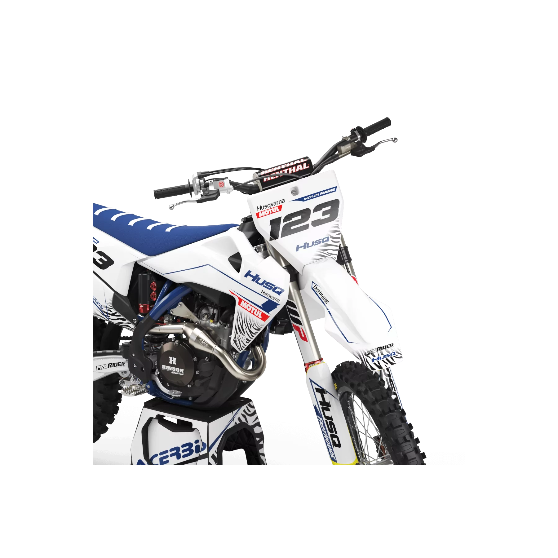 STICKERSET motor Stickerset Motocross HUSQVARNA MOTUL WHITE BLUE