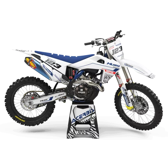 GRAFICHE moto Grafiche Motocross HUSQVARNA MOTUL WHITE BLUE