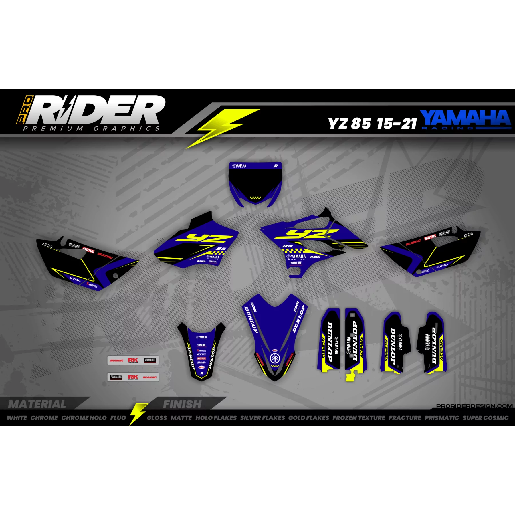 Kit adesivos MOTOCROSS YAMAHA KINETIC NEON - KIT ADESIVOS MOTO YAMAHA