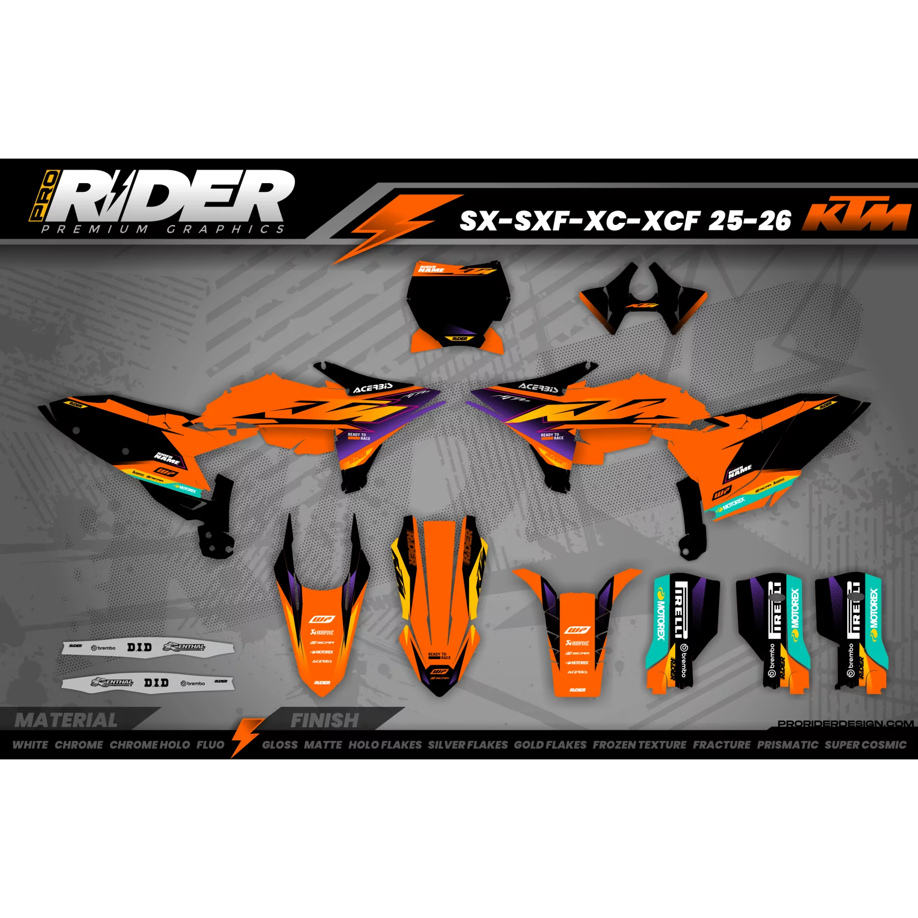Kit adesivos MOTOCROSS KTM | Matterley basin - Kit adesivos MOTO KTM