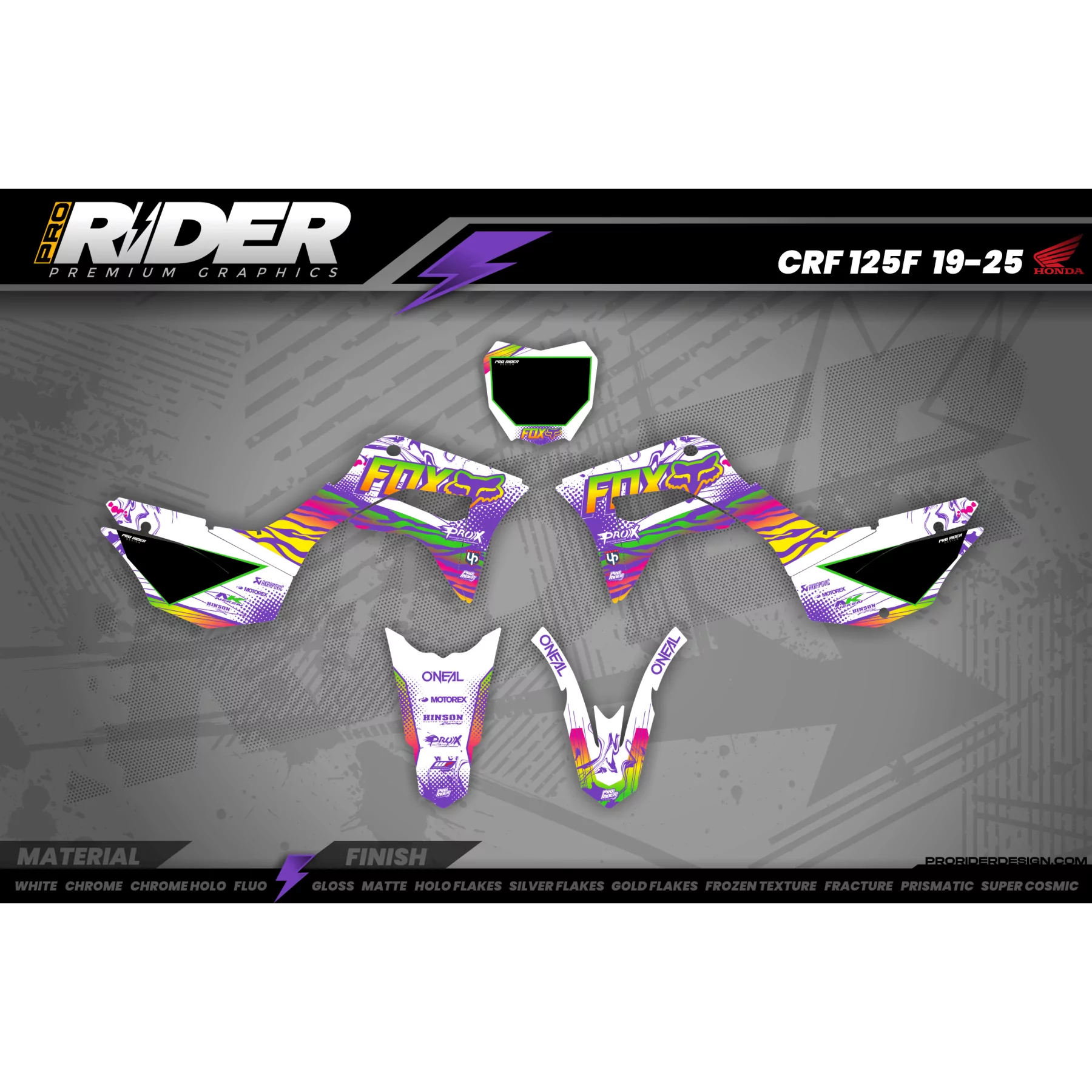 Kit adesivos personalizável - RAINBOW PURPLE - KIT ADESIVOS MOTOCROSS ENDURO