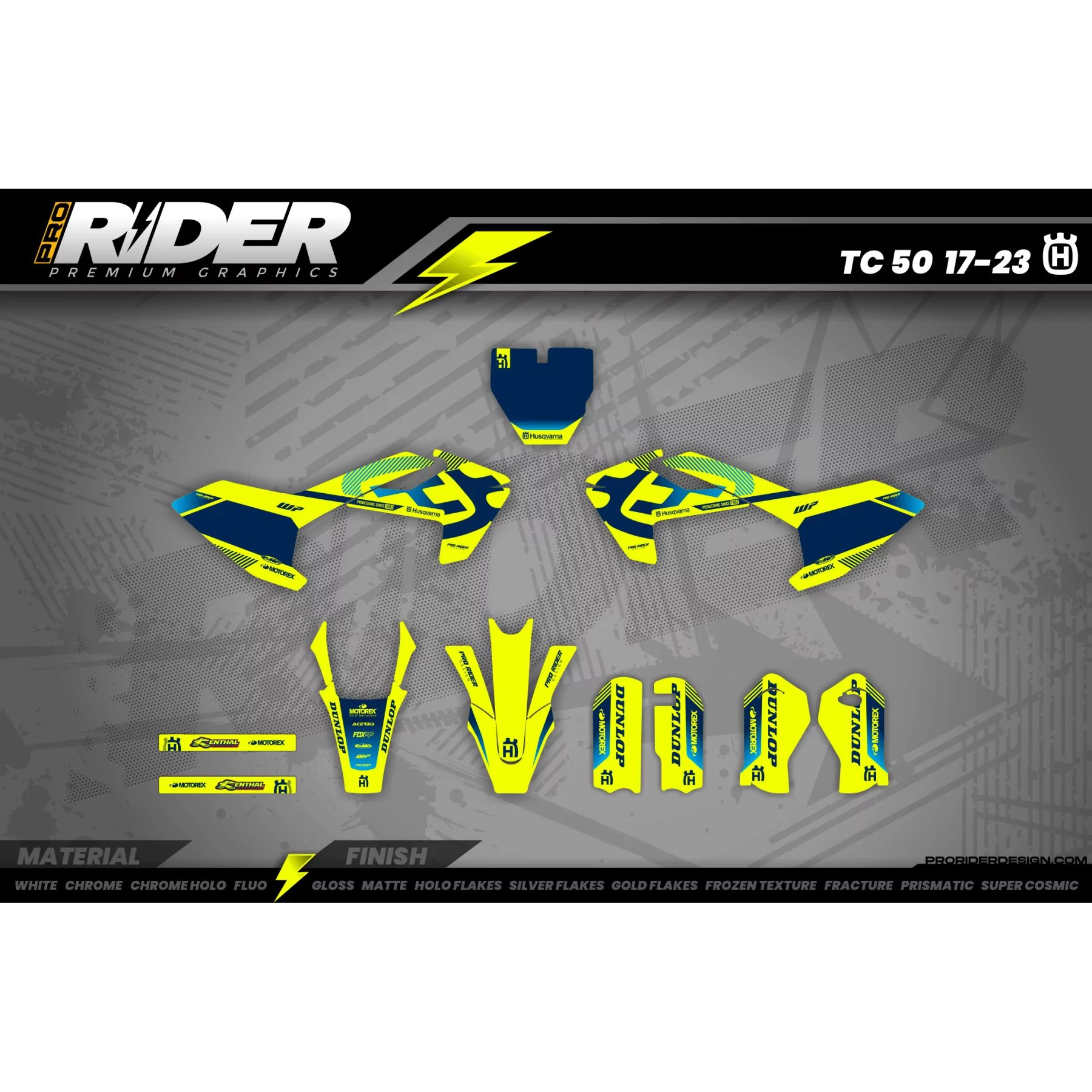 Stickerset MOTOCROSS HUSQVARNA NEON FACTORY - STICKERSET MOTO HUSQVARNA