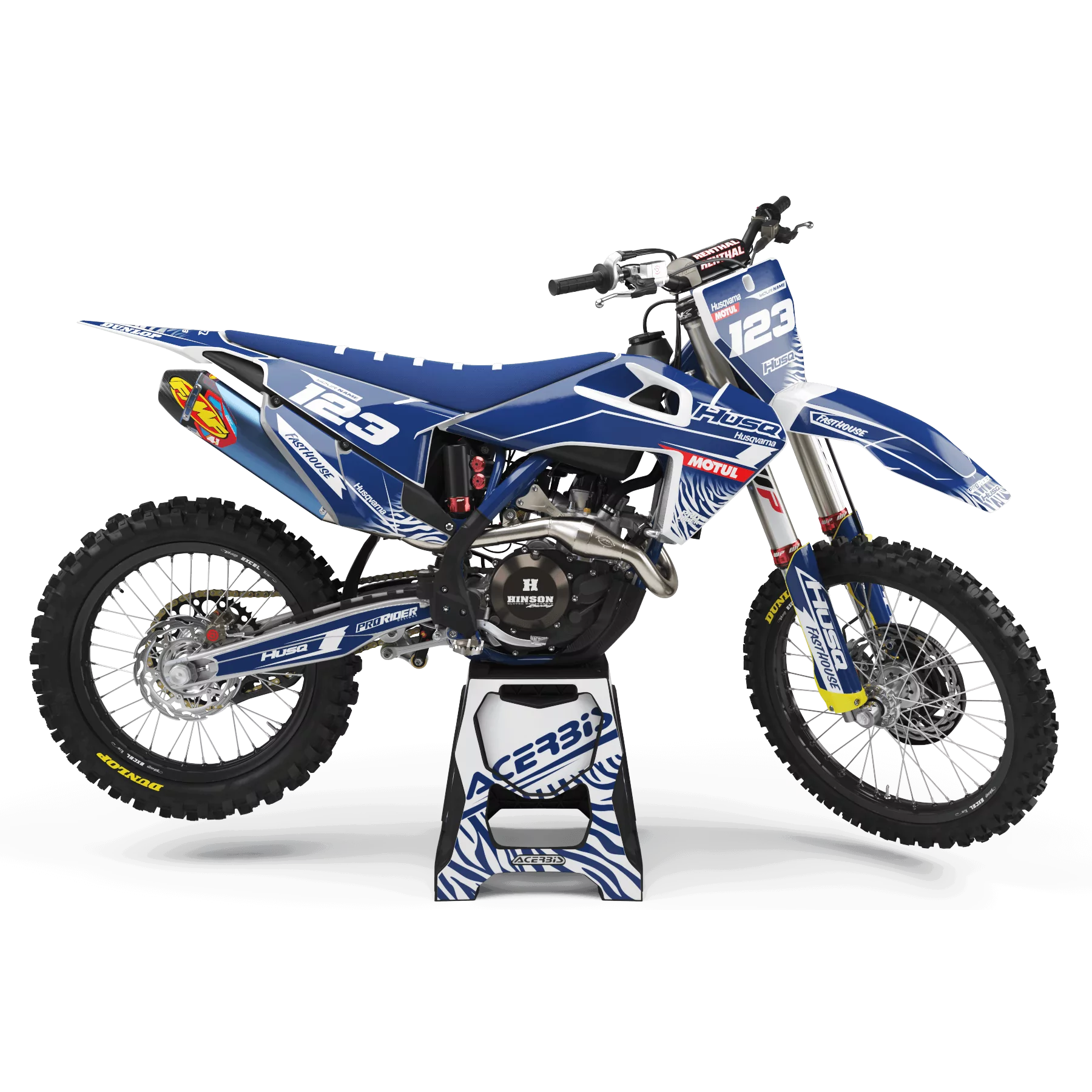 GRAFICHE moto Grafiche Motocross HUSQVARNA MOTUL BLUE & WHITE
