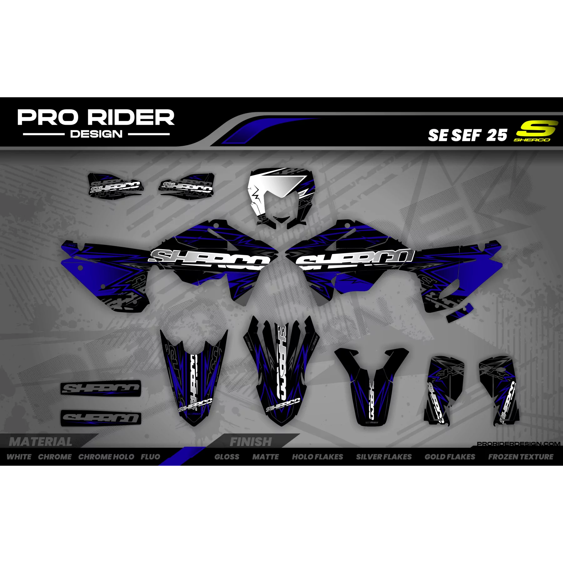 STICKERSET MOTORCROSS SHERCO I Steel city