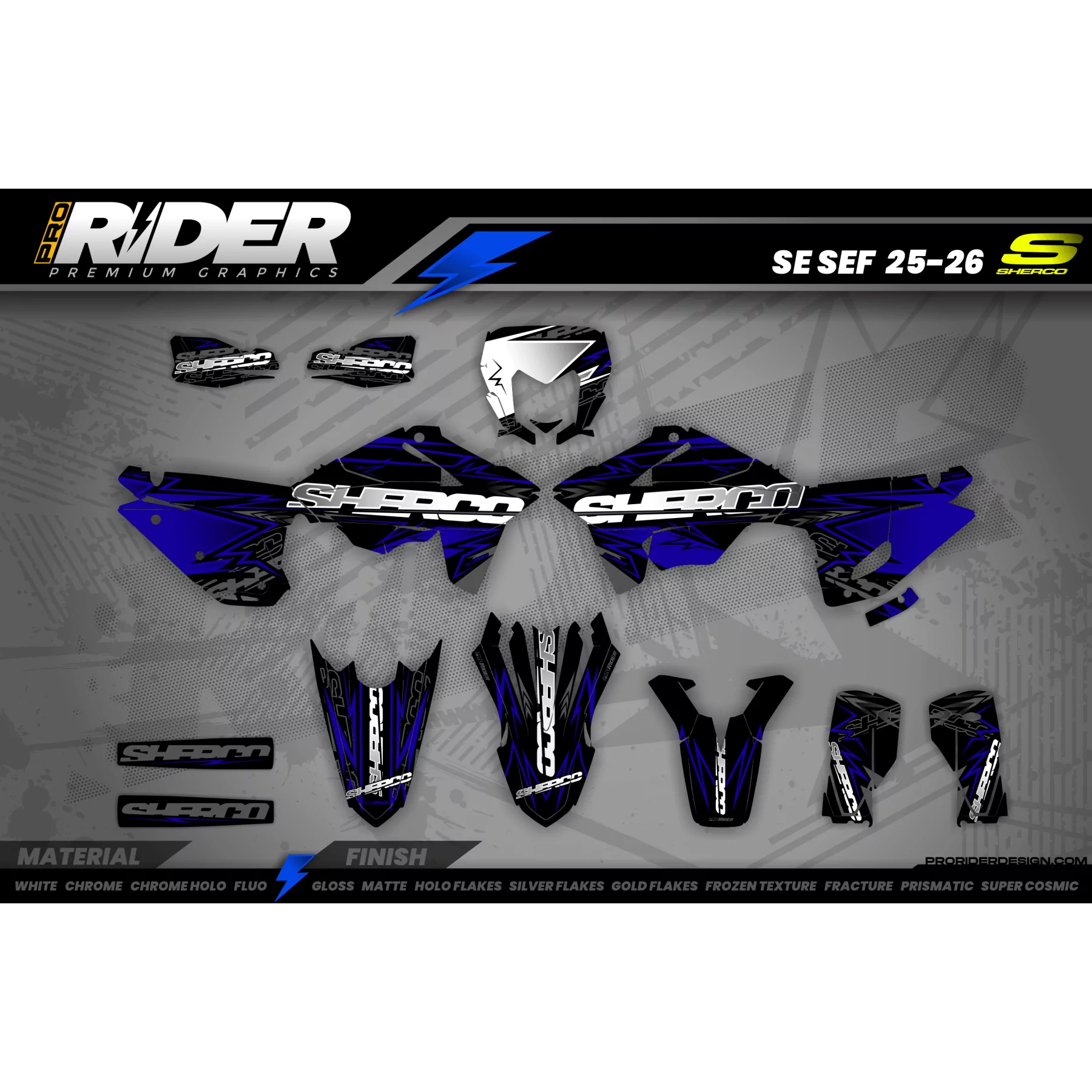 STICKERSET MOTORCROSS SHERCO I Steel city