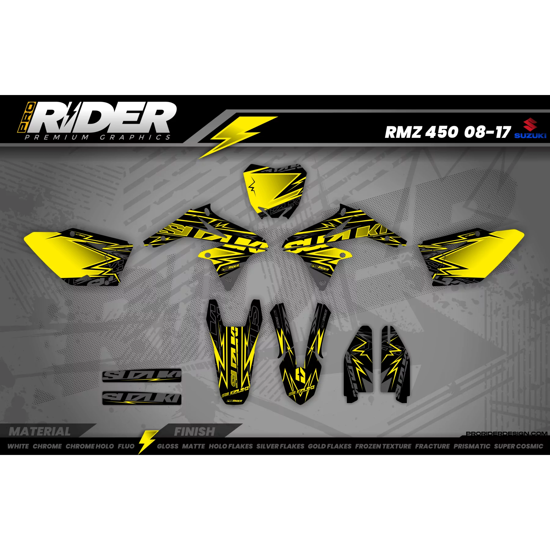 grafiche SUZUKI | YELLOW BOLD EFFECT  - GRAFICHE MOTOCROSS / ENDURO SUZUKI