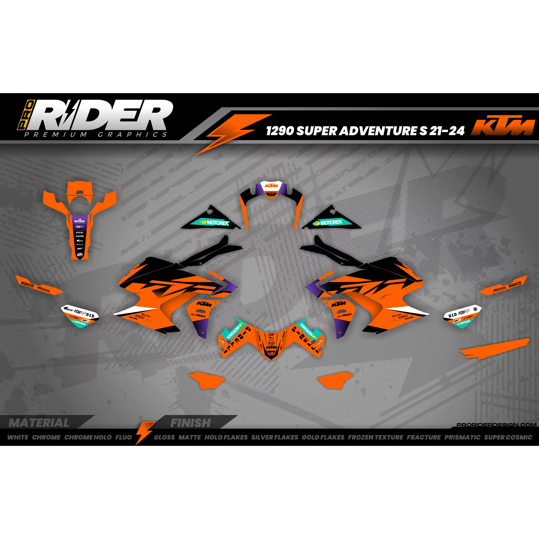 Stickerset motor KTM 1090 / 1190 Adventure & 1290 / 1390 Super Adventure | Davom - STICKERSET KTM SUPER ADVENTURE