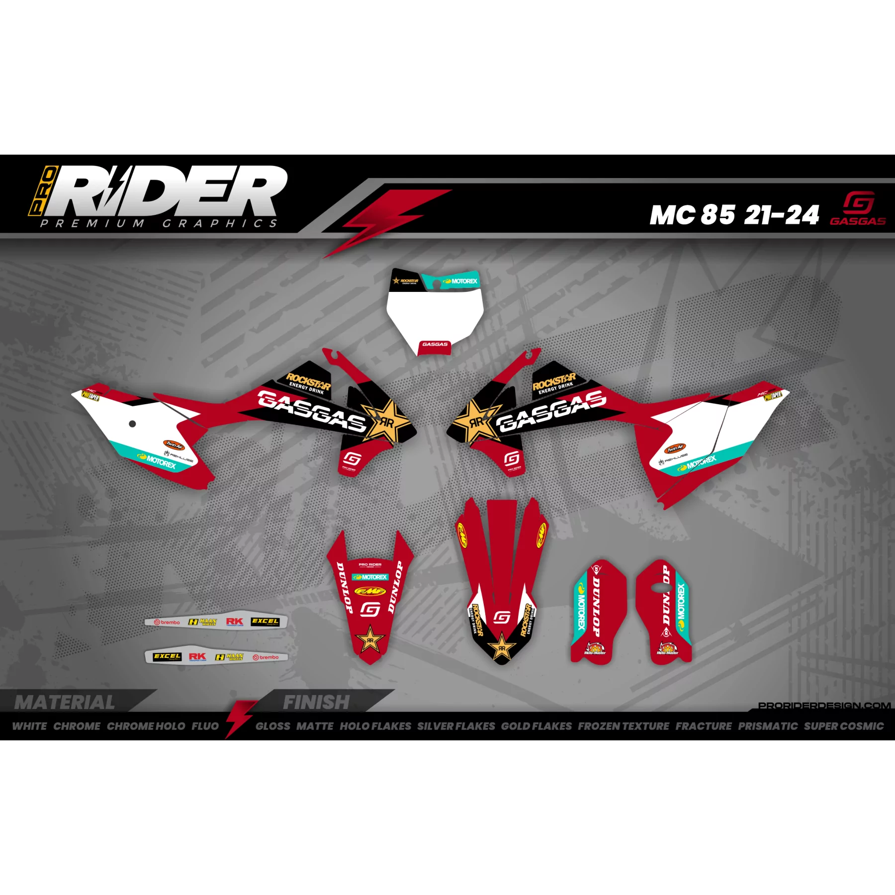Dekor Motocross GASGAS ROCKSTAR JUSTIN BARCIA - Dekor MOTOCROSS / ENDURO GAS GAS