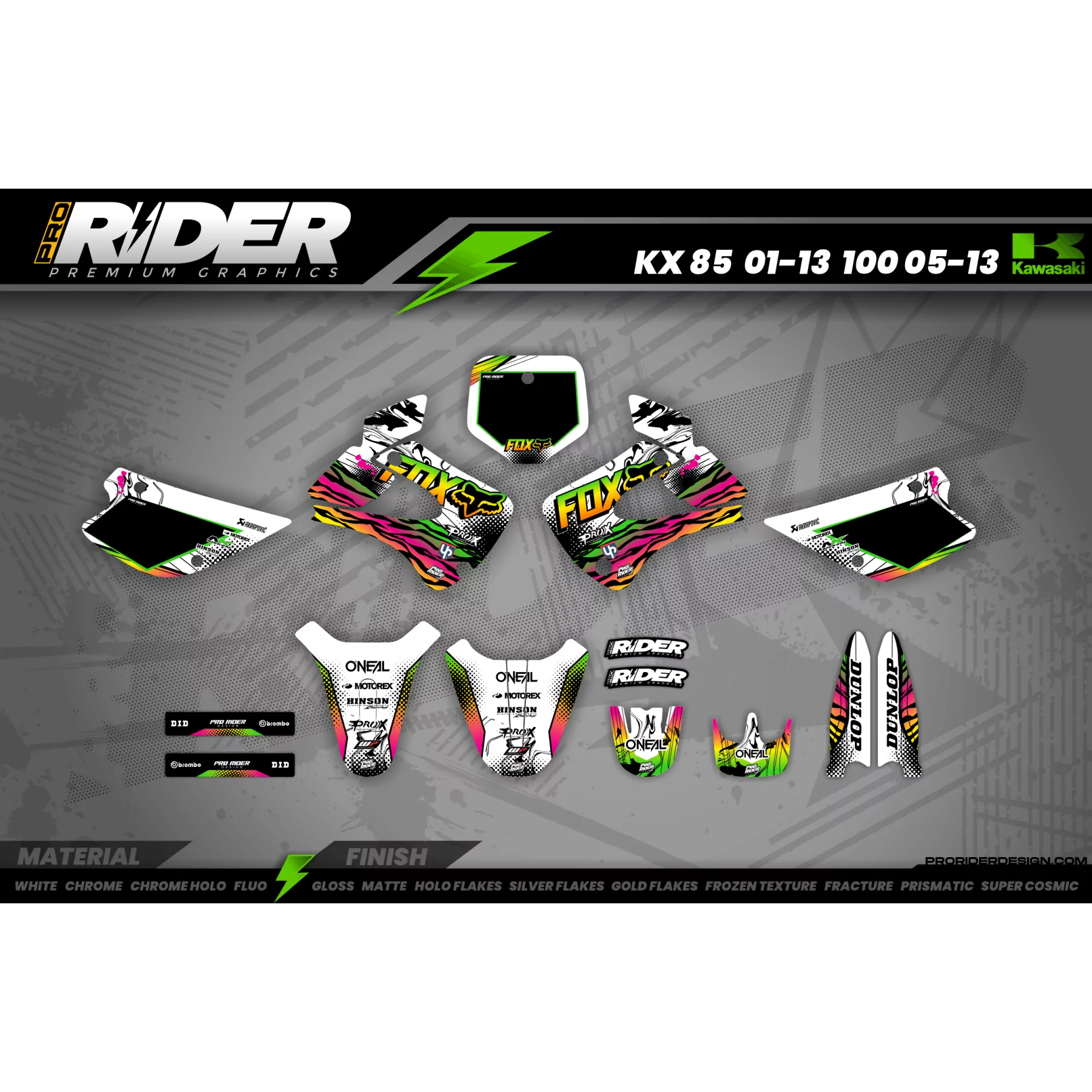 Kit adesivos personalizável - RAINBOW - KIT ADESIVOS MOTOCROSS ENDURO
