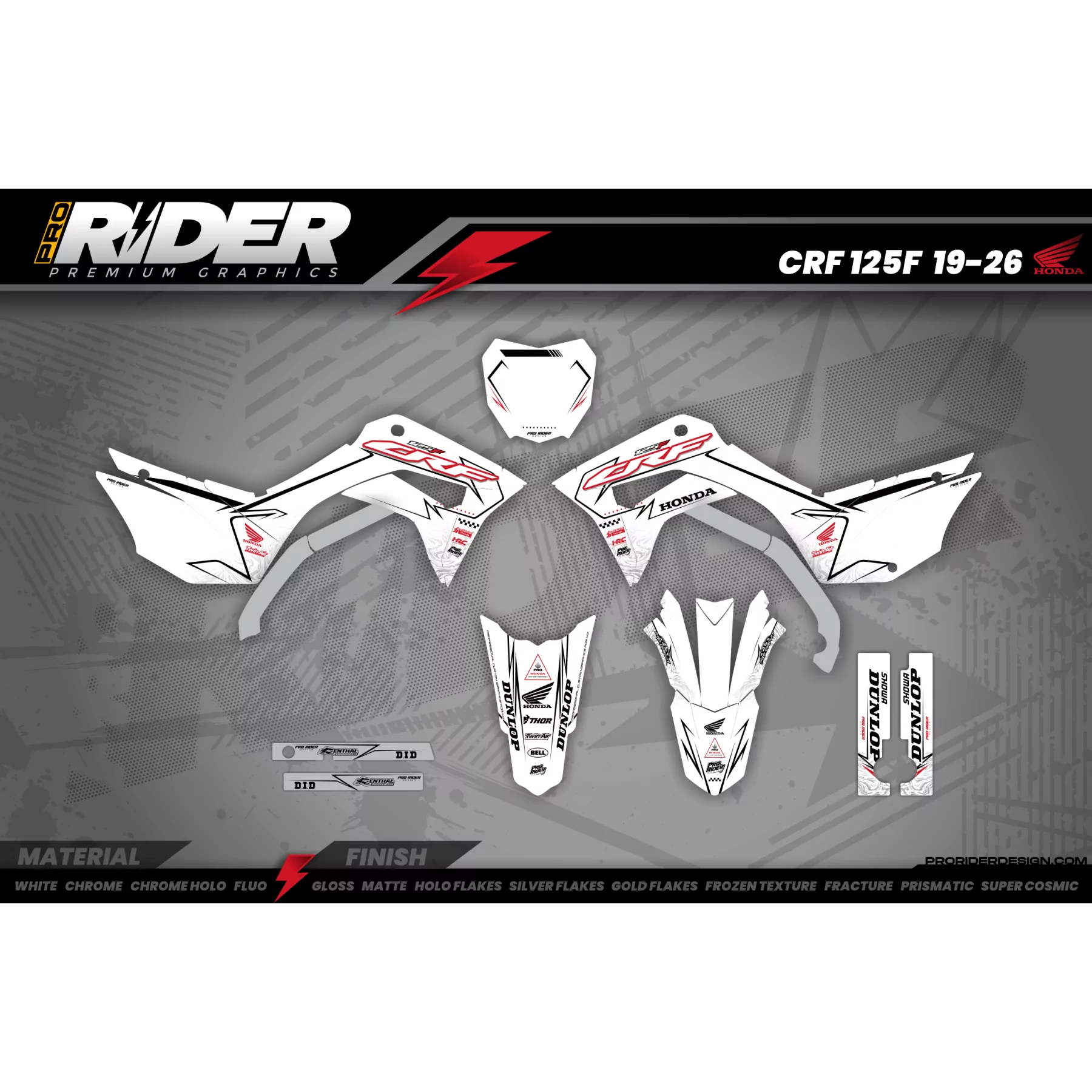 Kit adesivos Motocross HONDA SKYBOUND WHITE - KIT ADESIVOS MOTOCROSS ENDURO