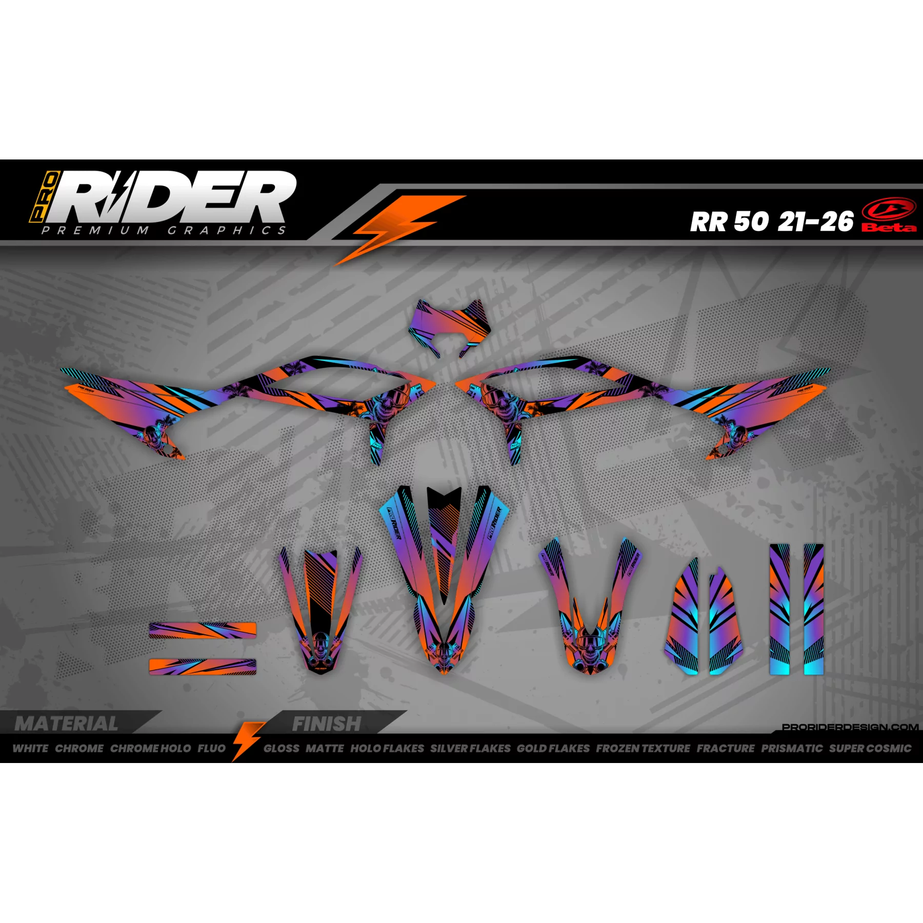 Kit adhesivos BETA RR 50cc - SKULL TREES  - Beta 50cc