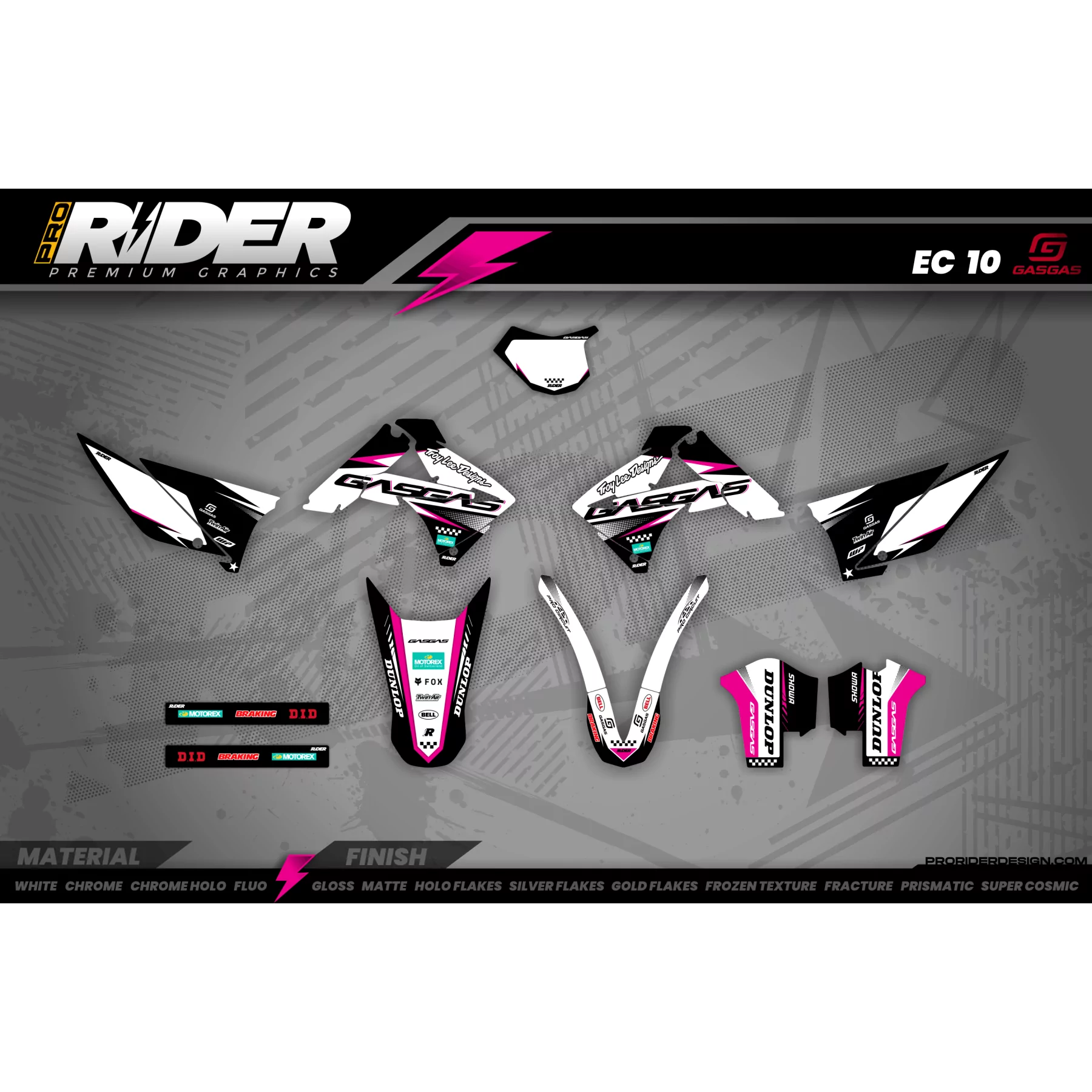 GRAFICHE MOTOCROSS GASGAS WHITE PULSE  - GRAFICHE MOTO GASGAS