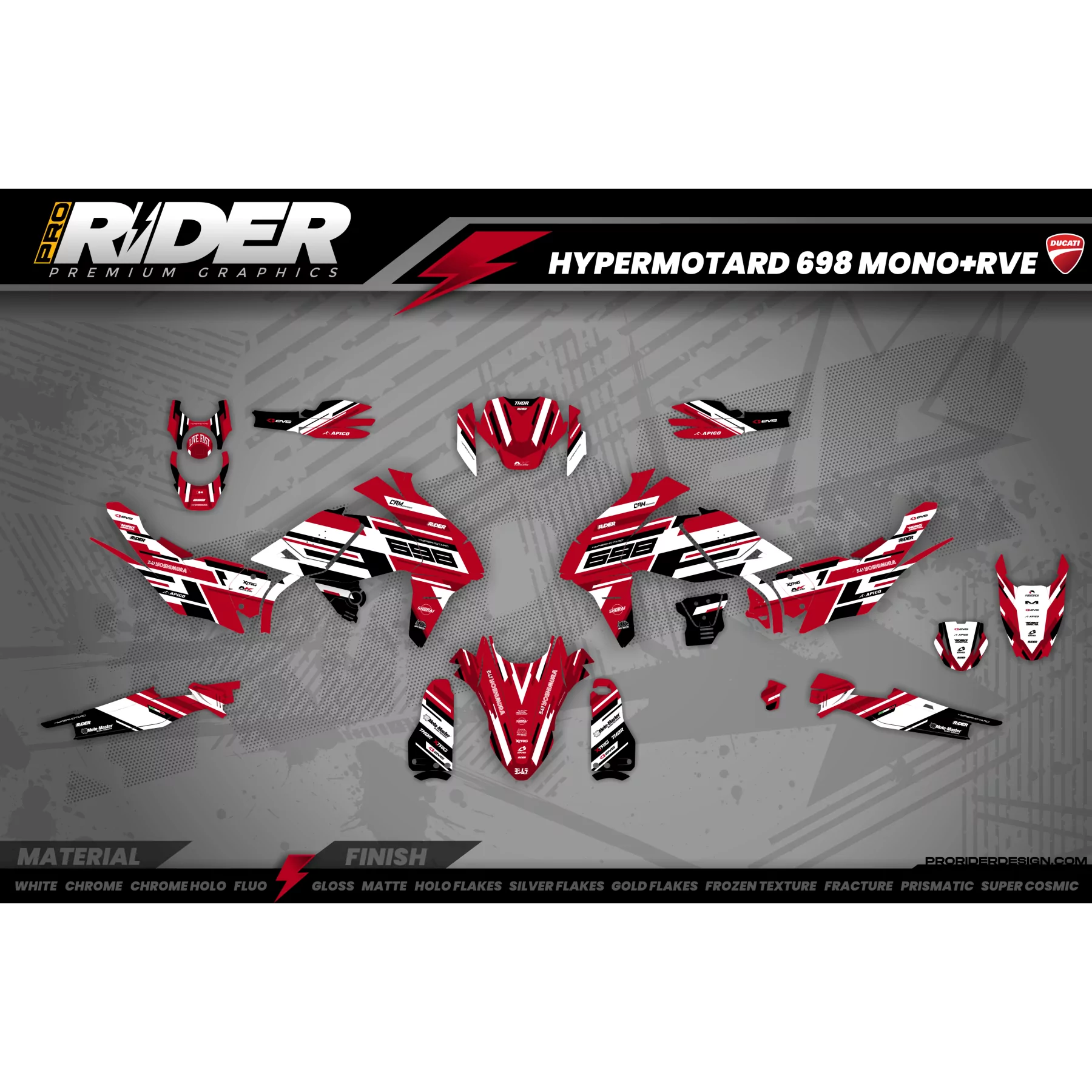 KIT ADESIVOS MOTO DUCATI HYPERMOTARD 698 MONO | Highta - KIT ADESIVOS HYPERMOTARD