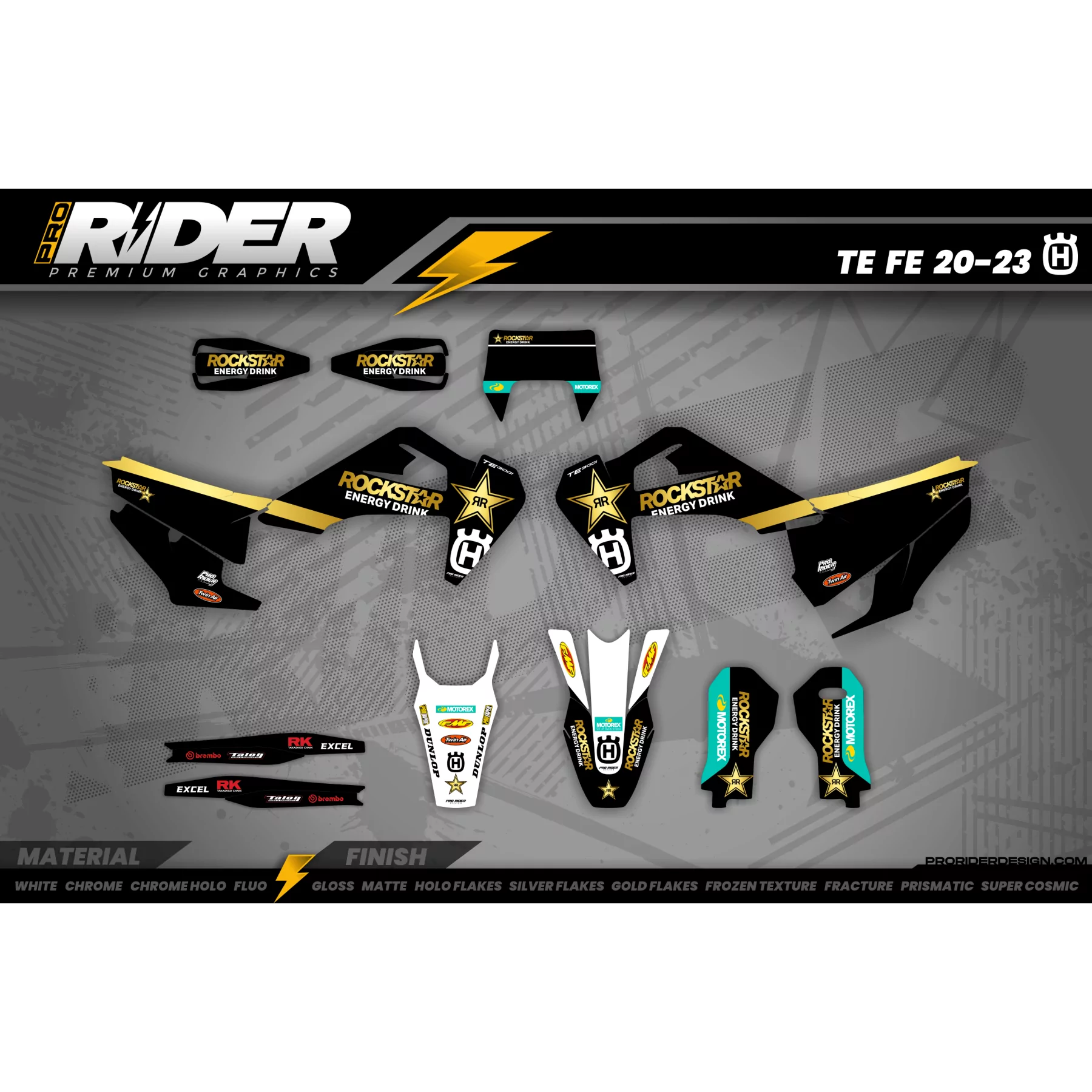 Stickerset perso ROCKSTAR 23 - STICKERSET HUSQVARNA MOTOCROSS / ENDURO