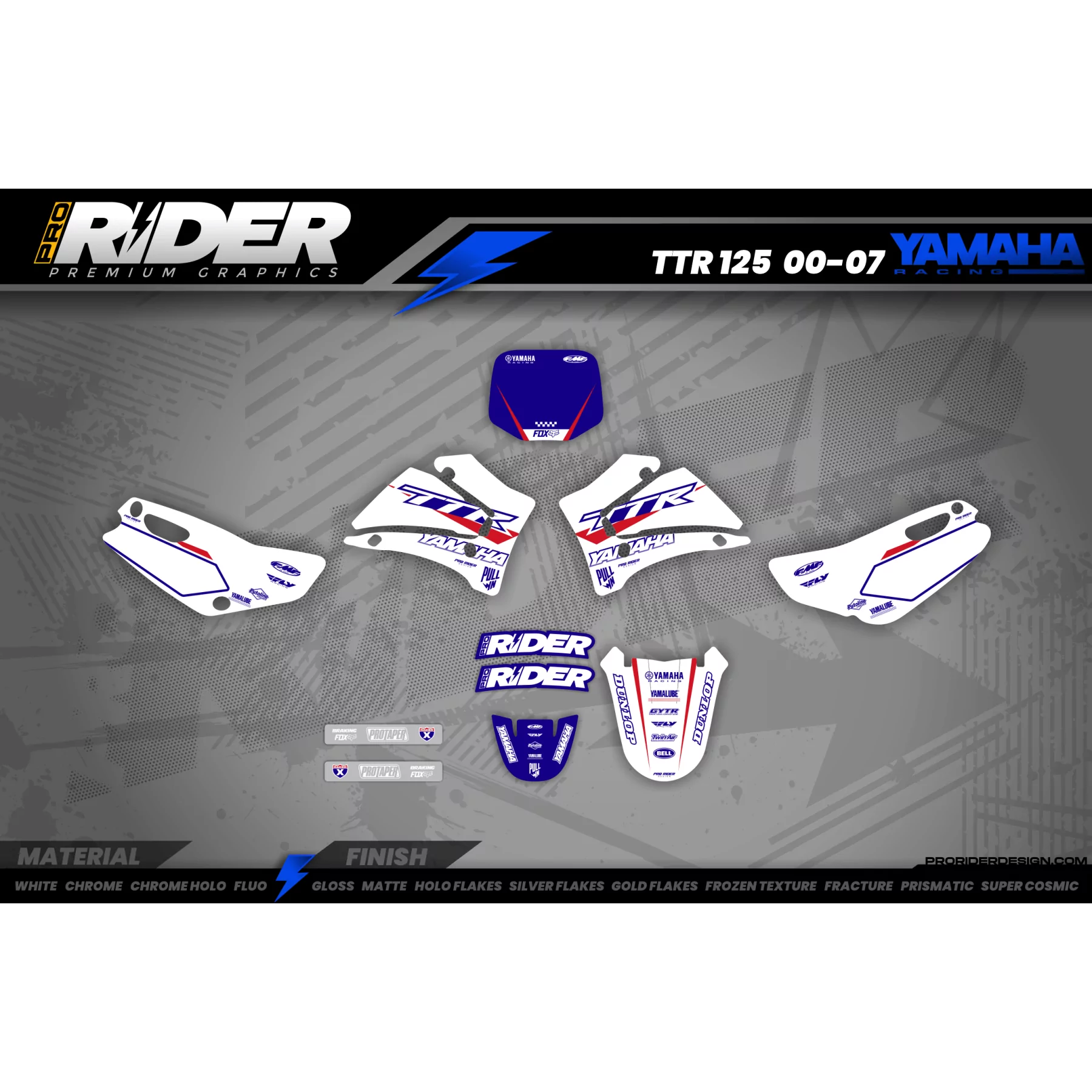 Stickerset Motocross YAMAHA WHITE FLAG - STICKERSET MOTOCROSS / ENDURO YAMAHA